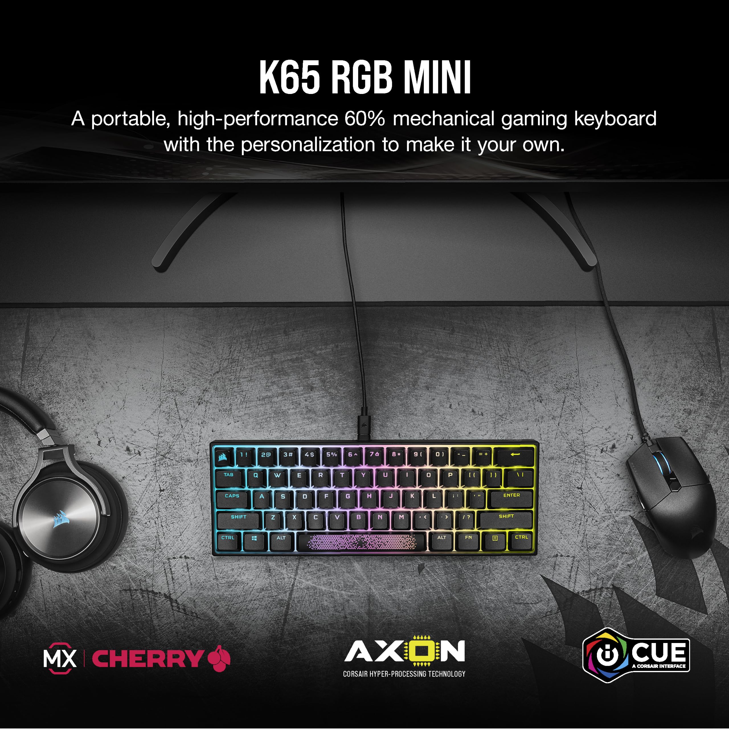 Foto 3 pulgar | Teclado Mecánico Para Juegos Corsair K65 Rgb Mini 60% Negro - Venta Internacional.