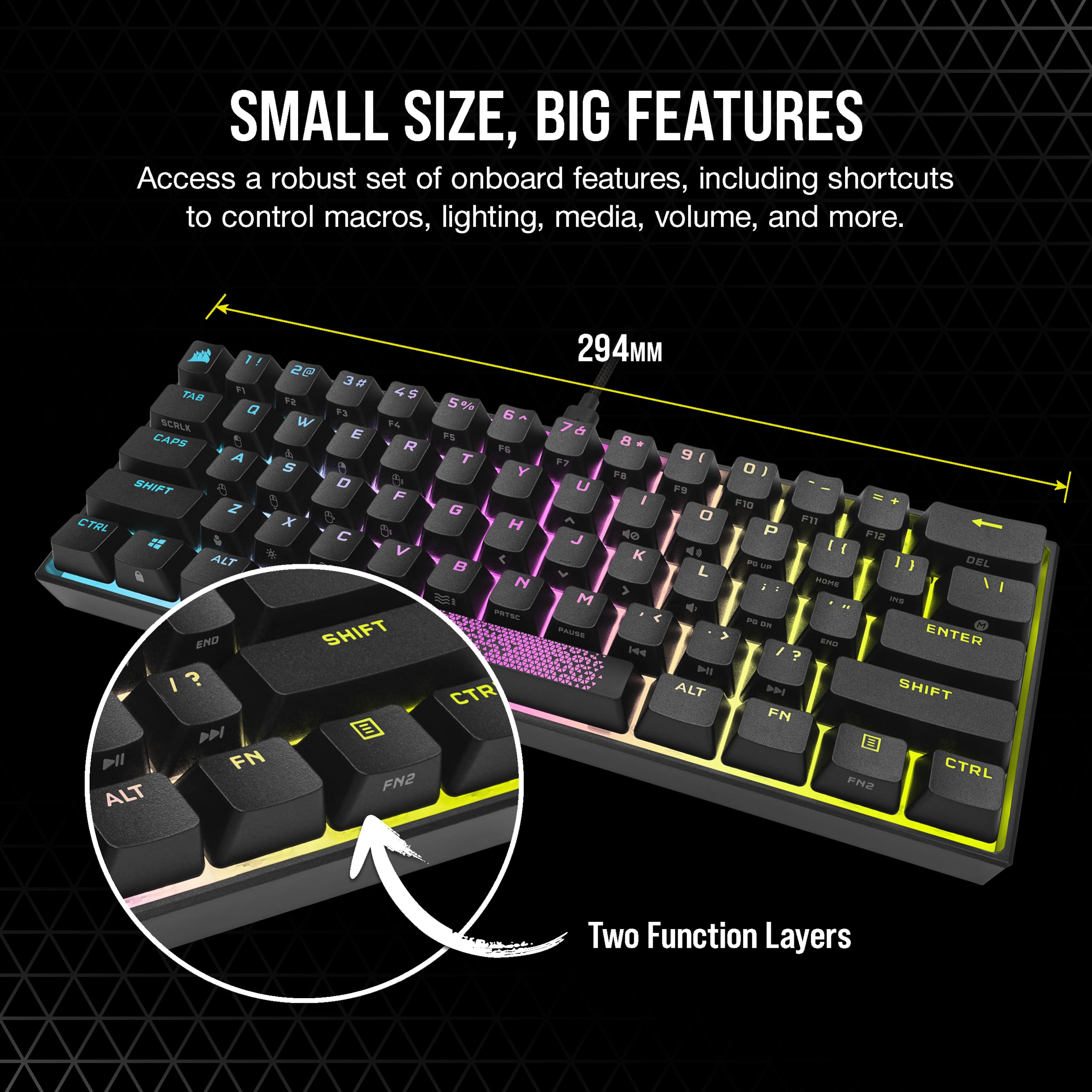 Foto 4 pulgar | Teclado Mecánico Para Juegos Corsair K65 Rgb Mini 60% Negro - Venta Internacional.