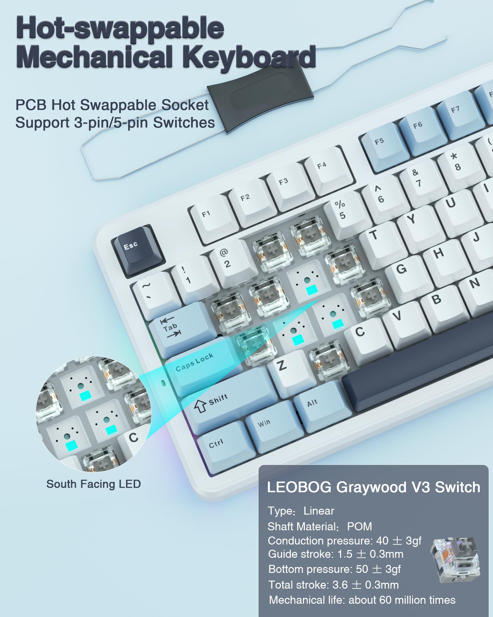 Foto 6 pulgar | Teclado Mecánico Inalámbrico Aula F87 75% Tkl Rgb Retroiluminado - Venta Internacional.
