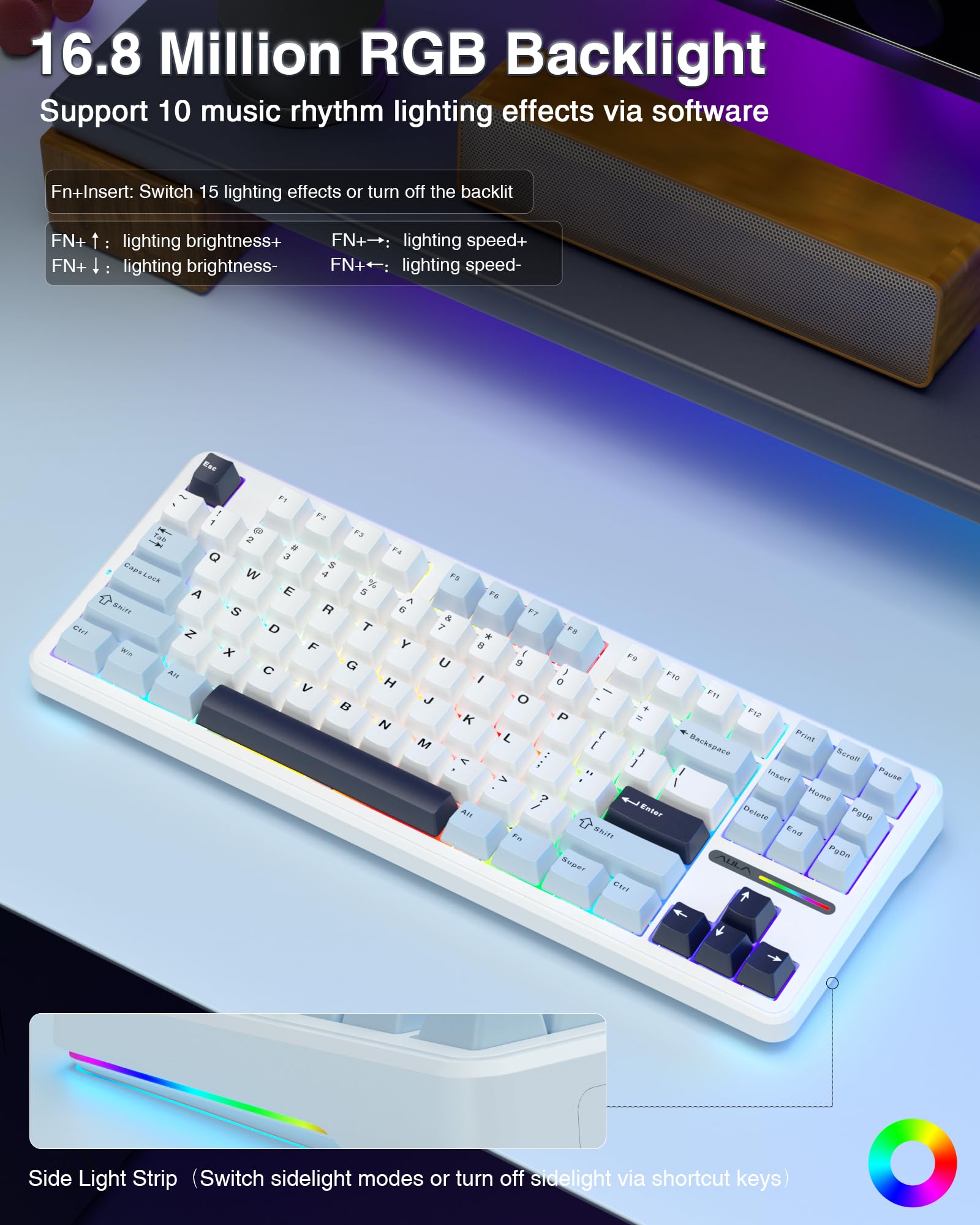 Foto 7 pulgar | Teclado Mecánico Inalámbrico Aula F87 75% Tkl Rgb Retroiluminado - Venta Internacional.
