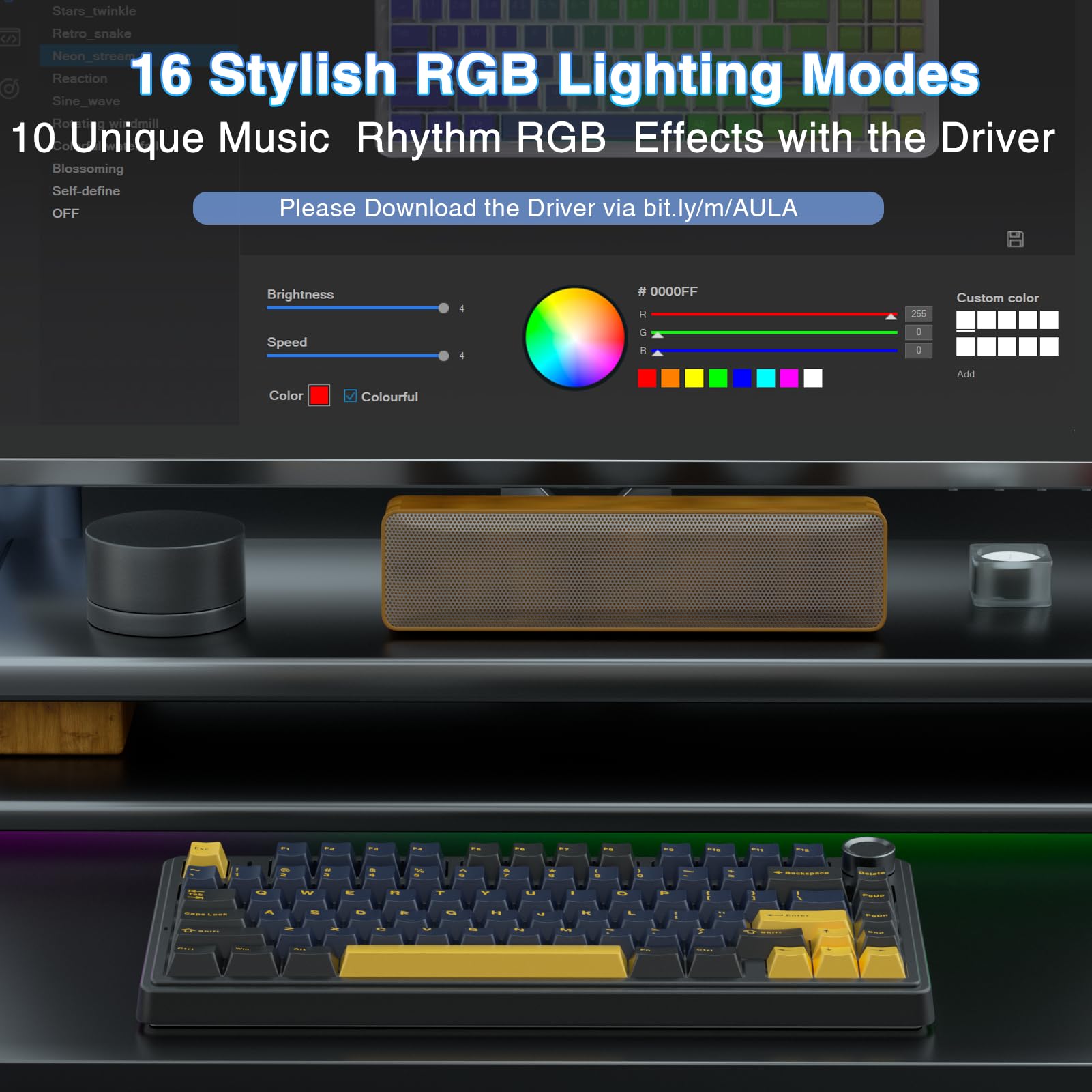 Foto 5 | Teclado Mecánico Inalámbrico Aula F75 75% Con Retroiluminación Rgb - Venta Internacional.