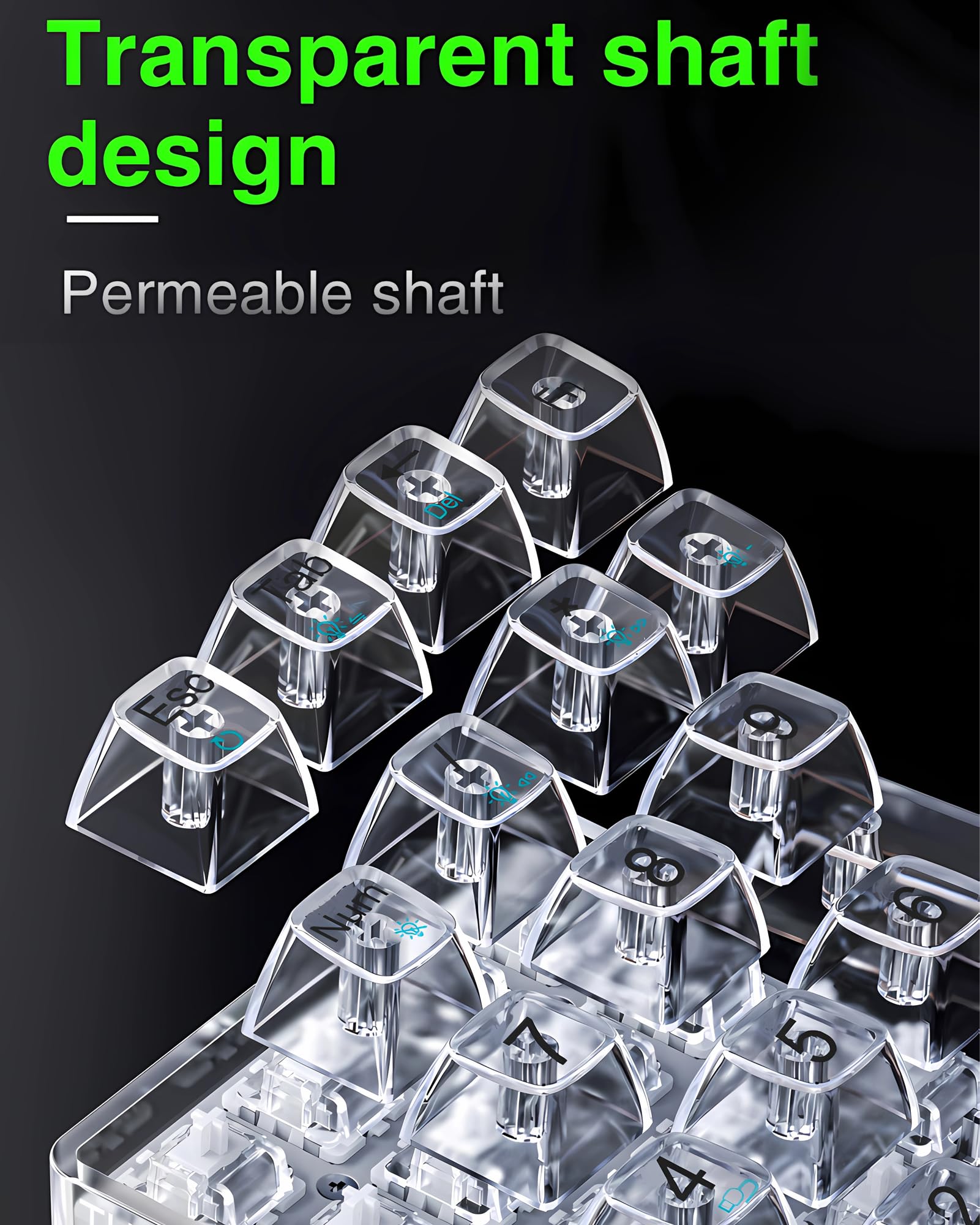 Foto 4 pulgar | Teclado Numérico Aula De 21 Teclas, Trimodo, Inalámbrico, Mecánico, Blanco - Venta Internacional.