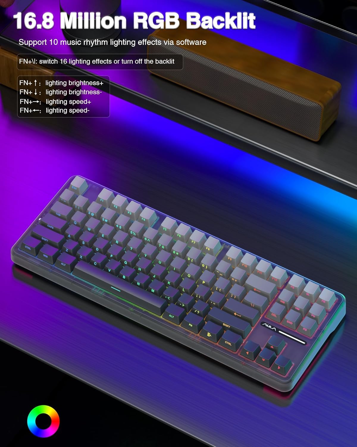 Foto 5 | Teclado Mecánico Inalámbrico Aula F87 Pro Tri-mode Bt5.0/2.4ghz - Venta Internacional.