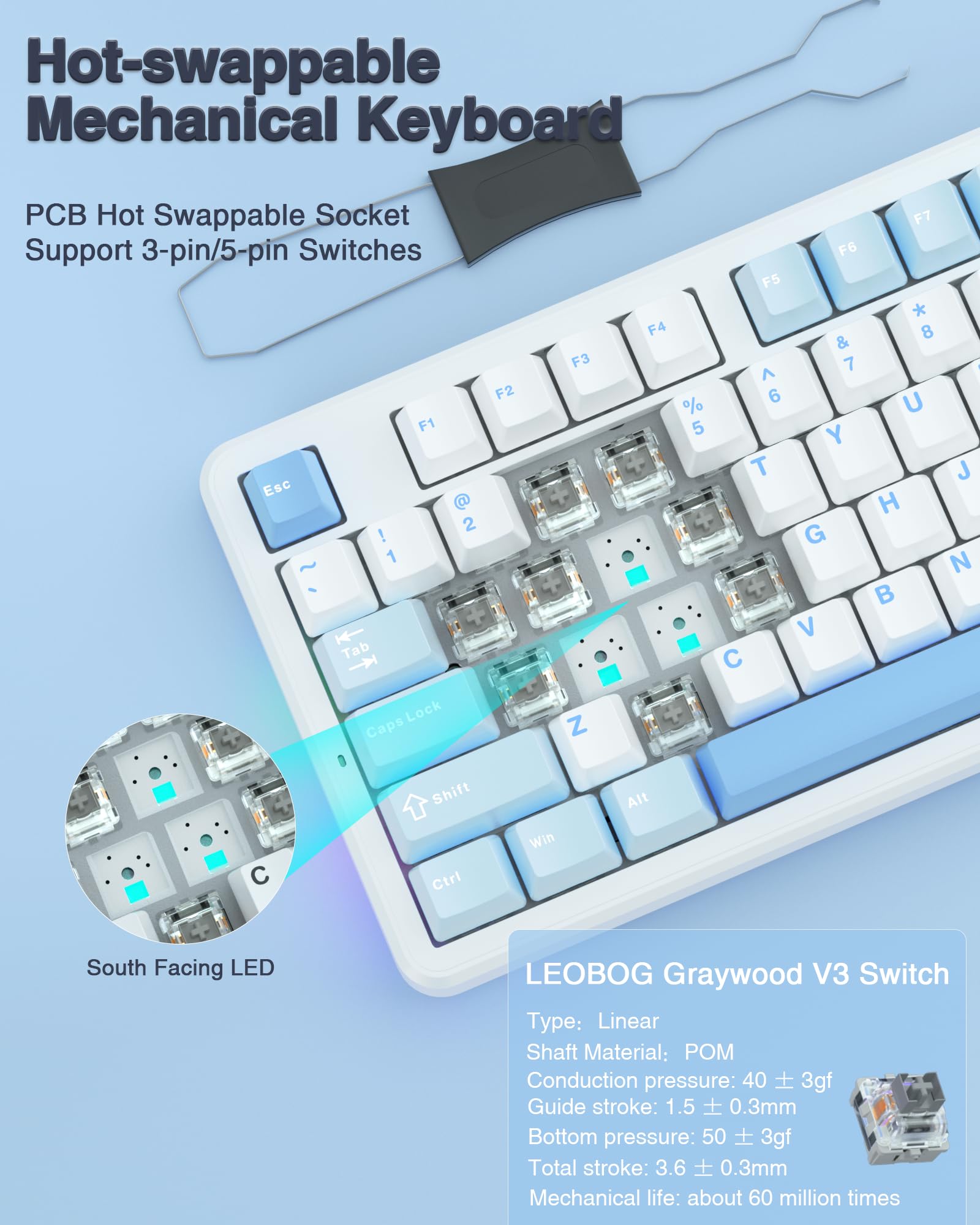 Foto 6 pulgar | Teclado Mecánico Inalámbrico Aula F87 75% Tkl Rgb Retroiluminado - Venta Internacional.