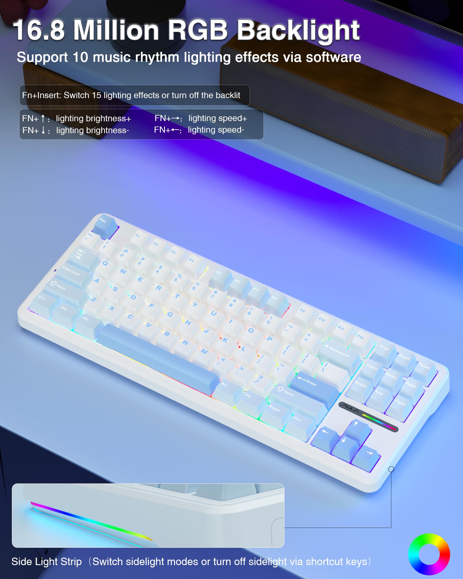 Foto 7 pulgar | Teclado Mecánico Inalámbrico Aula F87 75% Tkl Rgb Retroiluminado - Venta Internacional.