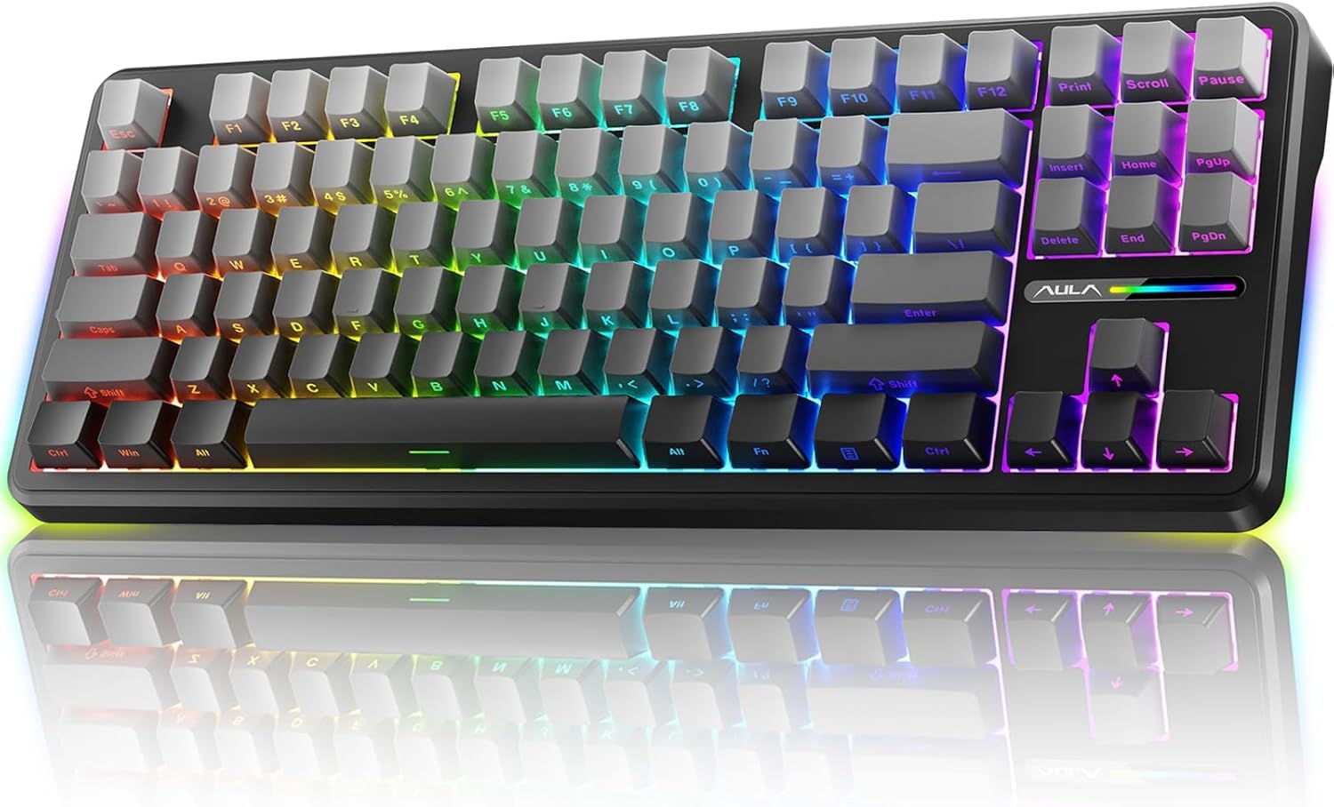 Foto 2 pulgar | Teclado Aula F87 Pro Trimodo Bluetooth/2,4 Ghz/usb-c Rgb - Venta Internacional.