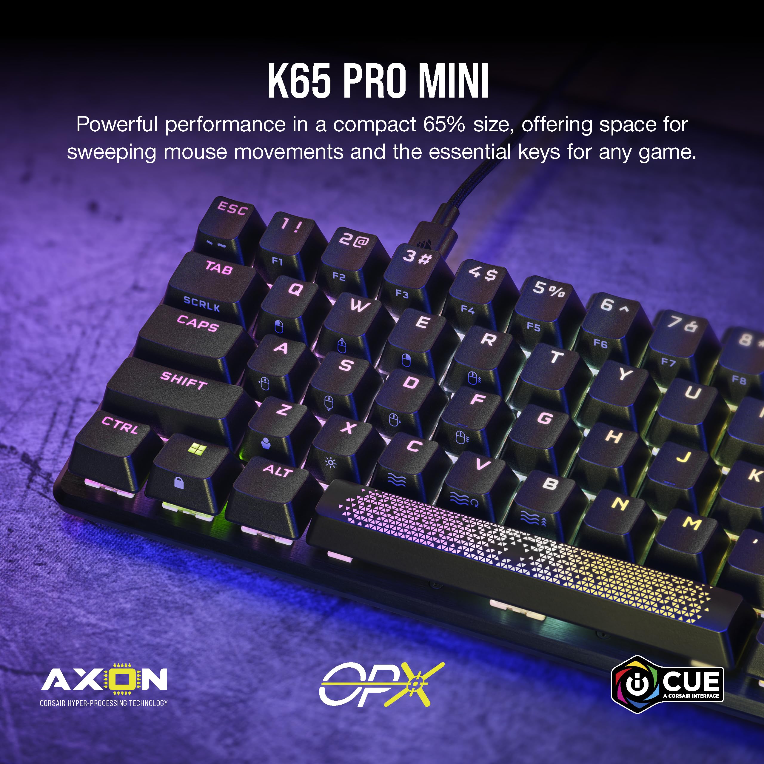 Foto 3 pulgar | Teclado Para Juegos Corsair K65 Pro Mini Rgb 65% Opx Switches - Venta Internacional.