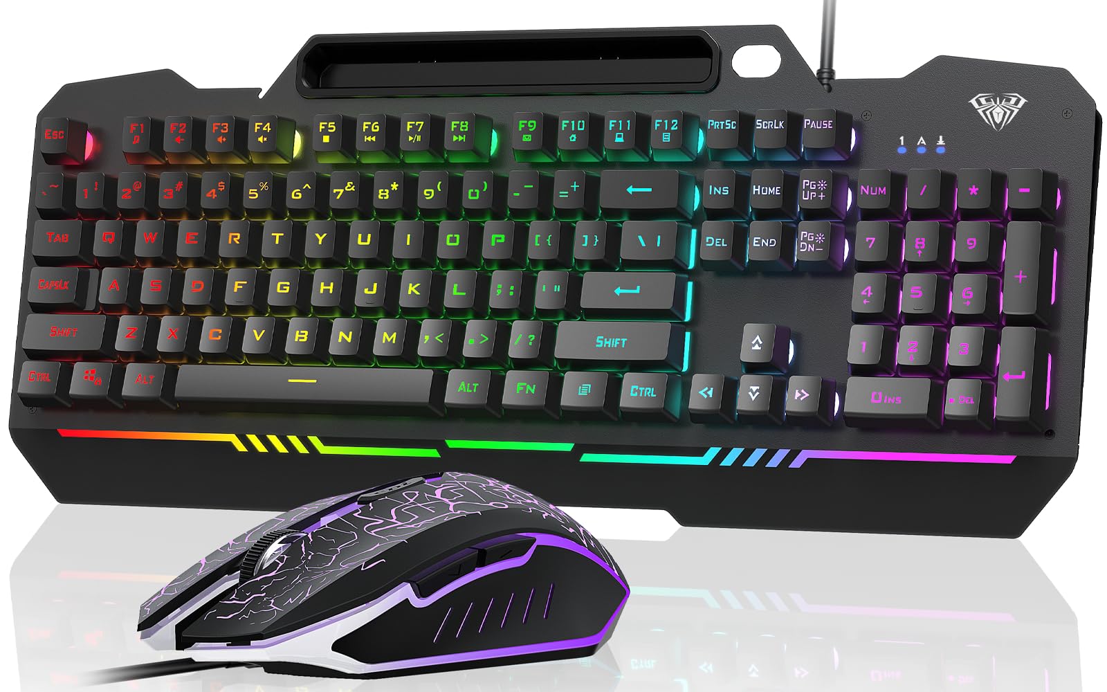 Combo De Teclado Y Ratón Aula Gaming De 104 Teclas Con Retroiluminación Rgb - Venta Internacional.