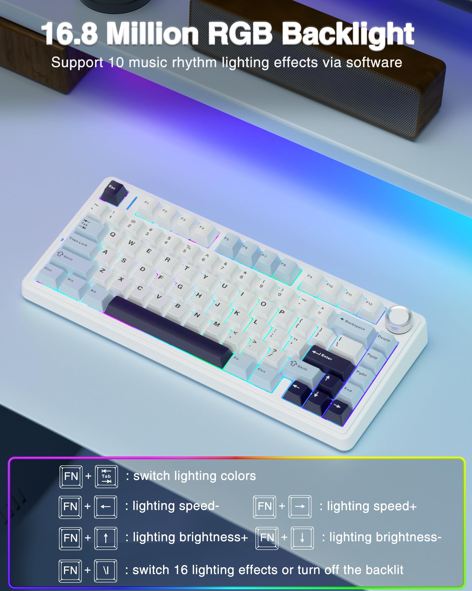 Foto 7 pulgar | Teclado Mecánico Inalámbrico Aula F75 75% Con Retroiluminación Rgb - Venta Internacional.