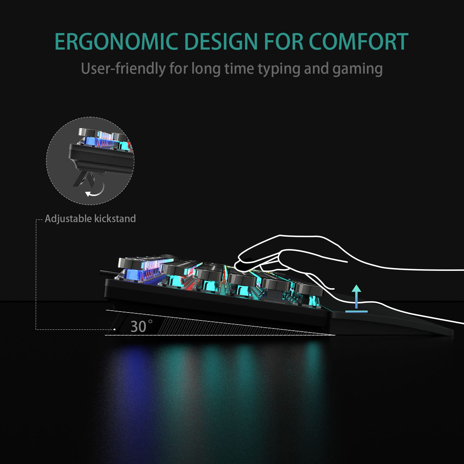 Foto 8 pulgar | Teclado Para Juegos Aula F2088, Estilo Máquina De Escribir, Interruptores Azules - Venta Internacional.