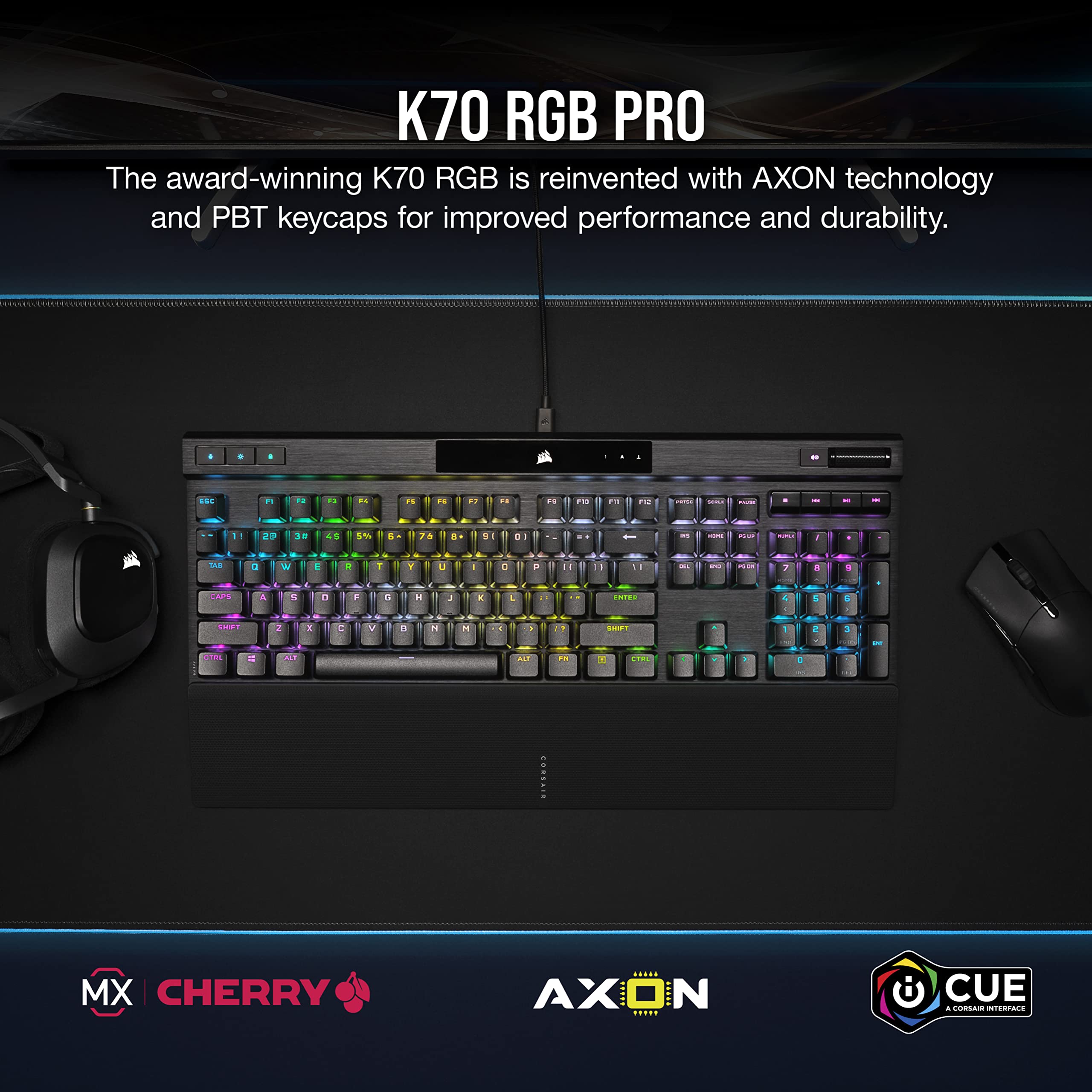 Foto 3 pulgar | Teclado Mecánico Con Cable Corsair K70 Rgb Pro Para Juegos - Venta Internacional.