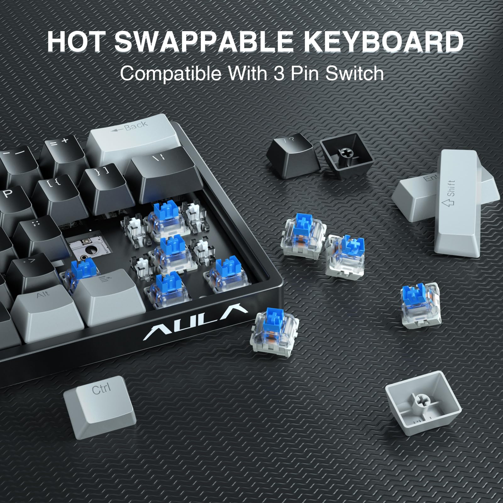 Foto 4 pulgar | Teclado Mecánico Para Juegos Aula 60% Con Cable Y Retroiluminación Rgb - Venta Internacional.