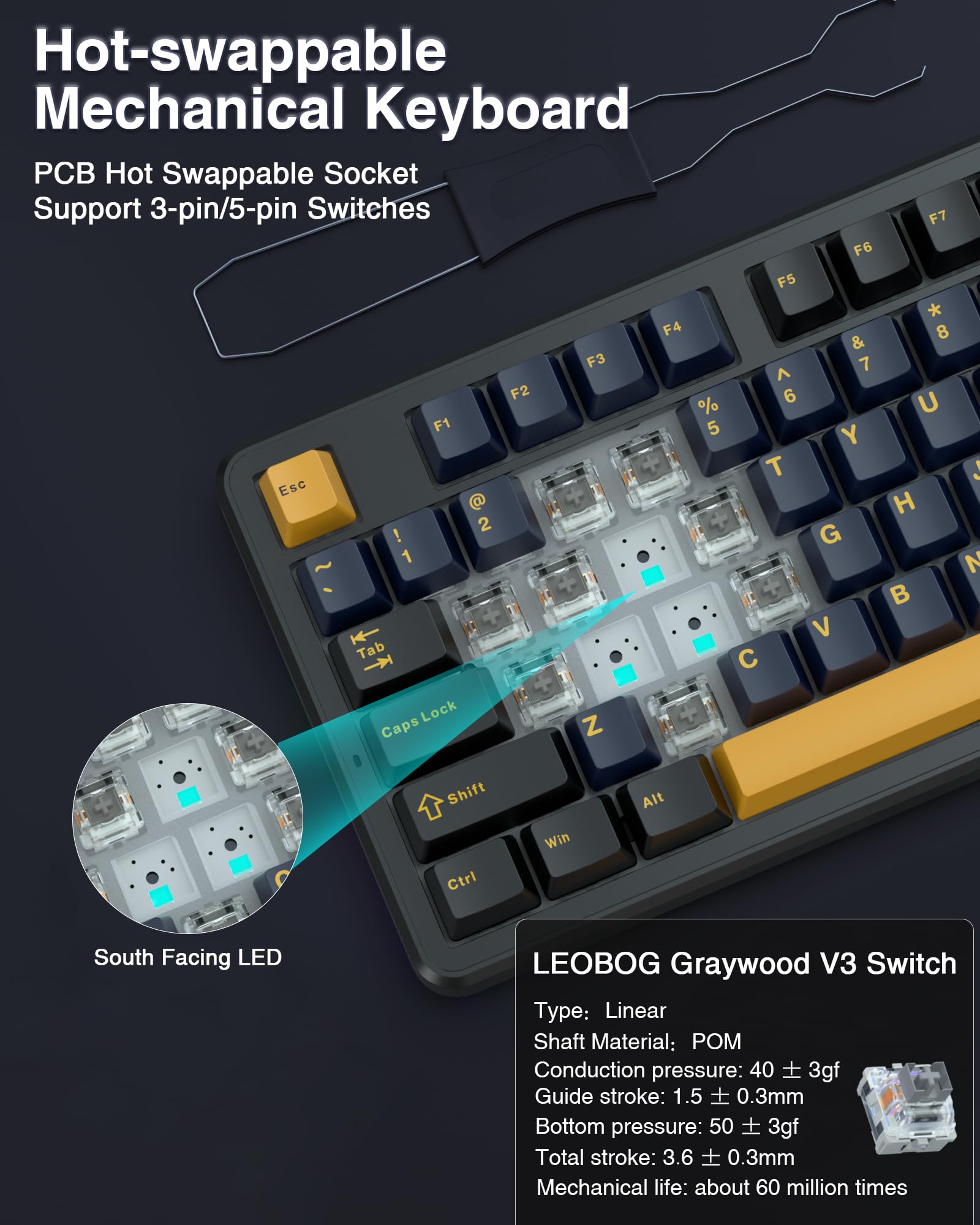 Foto 6 pulgar | Teclado Mecánico Inalámbrico Aula F87 75% Tkl Rgb Retroiluminado - Venta Internacional.
