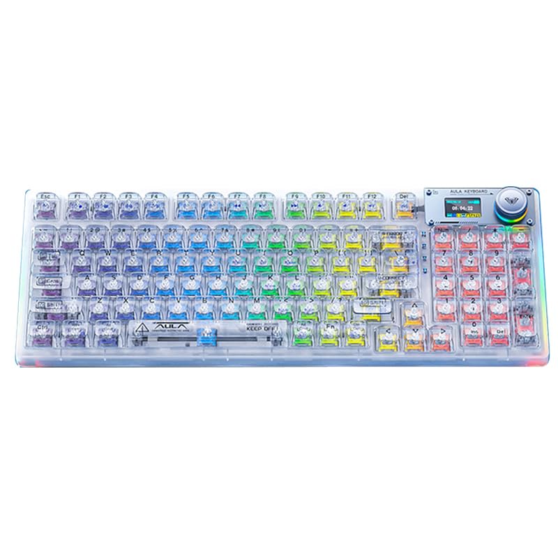 Teclado Mecánico Inalámbrico Aula F98 Pro Con Teclas Transparentes - Venta Internacional.