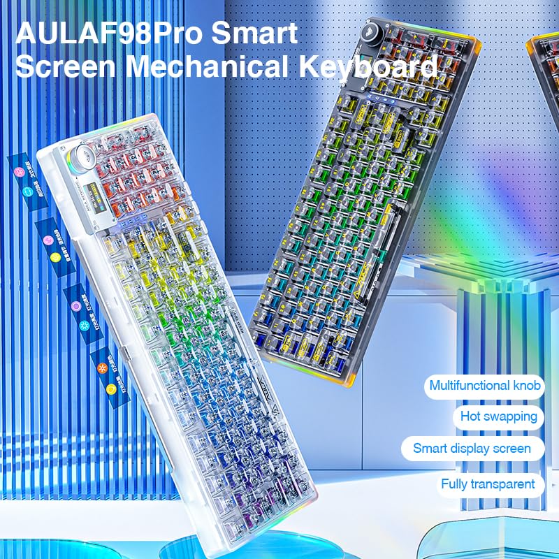 Foto 5 pulgar | Teclado Mecánico Inalámbrico Aula F98 Pro Con Teclas Transparentes - Venta Internacional.
