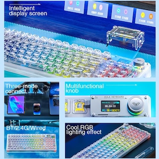 Foto 5 | Teclado Mecánico Inalámbrico Aula F98 Pro Con Teclas Transparentes - Venta Internacional.