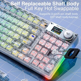 Foto 6 | Teclado Mecánico Inalámbrico Aula F98 Pro Con Teclas Transparentes - Venta Internacional.