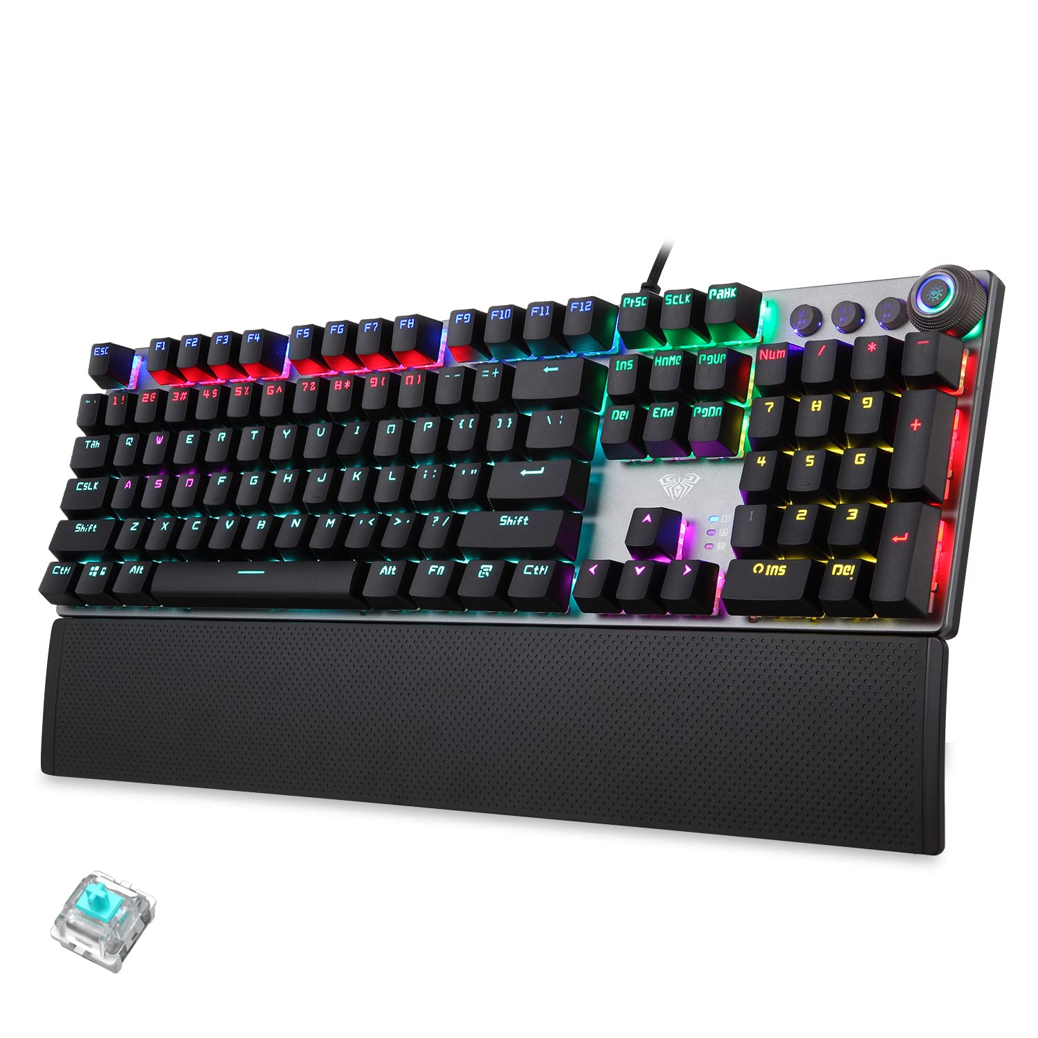 Foto 2 pulgar | Teclado Mecánico Para Juegos Aula F2088 Blue Switches Rgb - Venta Internacional.