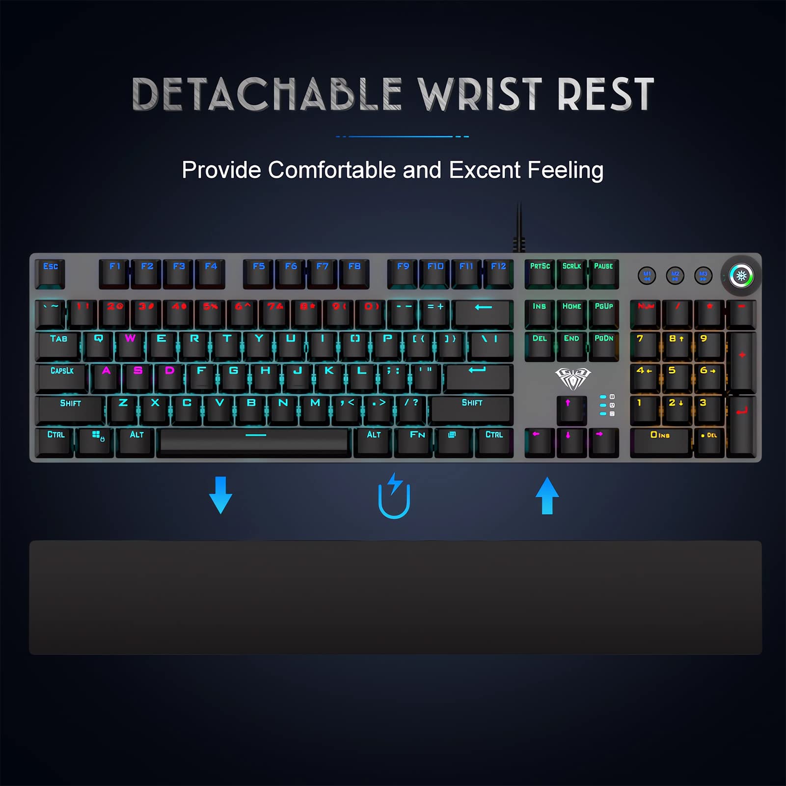 Foto 4 pulgar | Teclado Mecánico Para Juegos Aula F2088 Blue Switches Rgb - Venta Internacional.