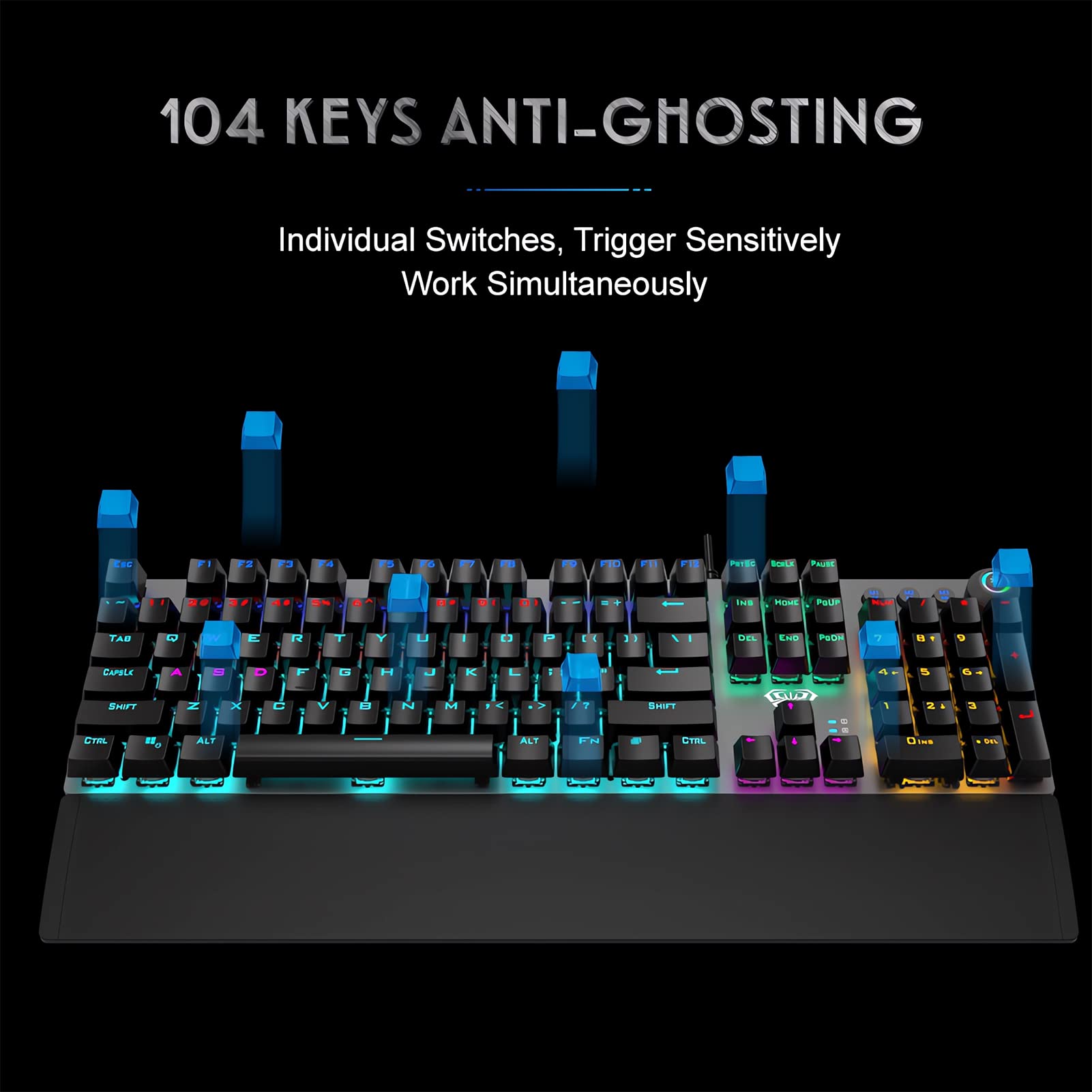 Foto 5 pulgar | Teclado Mecánico Para Juegos Aula F2088 Blue Switches Rgb - Venta Internacional.