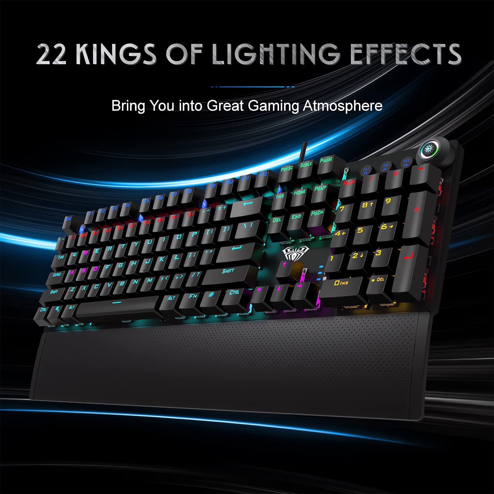 Foto 6 pulgar | Teclado Mecánico Para Juegos Aula F2088 Blue Switches Rgb - Venta Internacional.