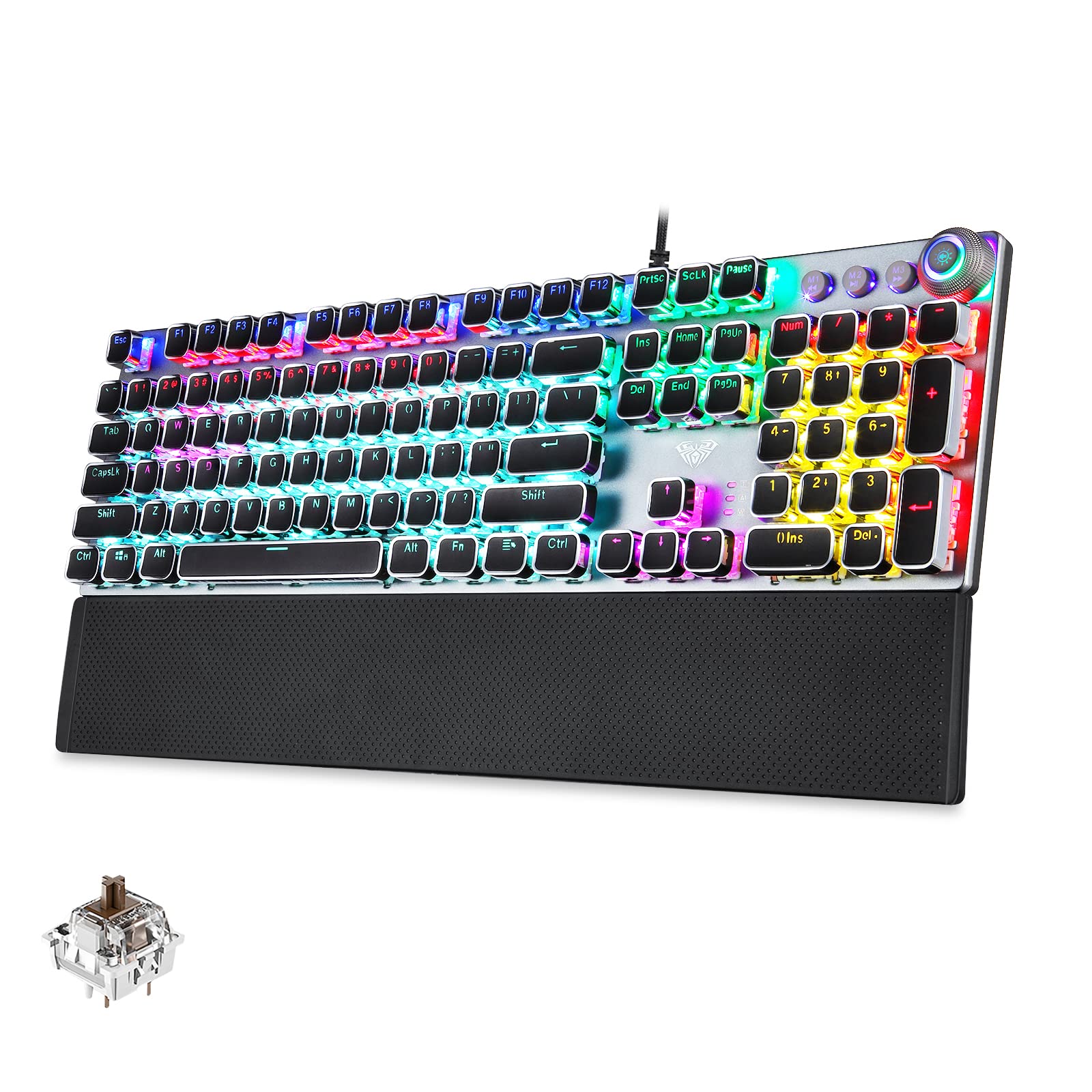 Foto 1 | Teclado Mecánico Para Juegos Aula F2088 Con Interruptores Táctiles Marrones - Venta Internacional.
