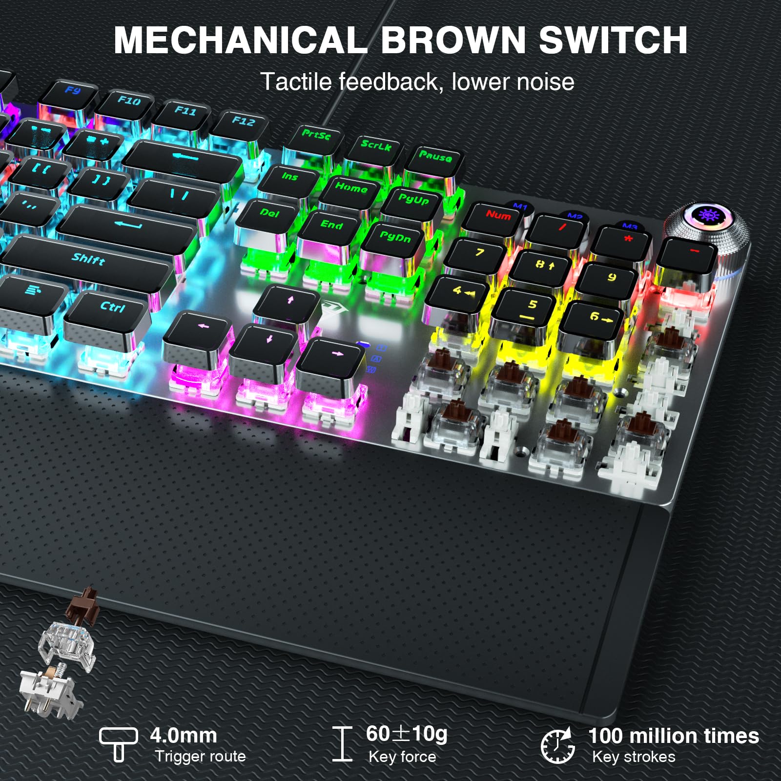 Foto 2 | Teclado Mecánico Para Juegos Aula F2088 Con Interruptores Táctiles Marrones - Venta Internacional.