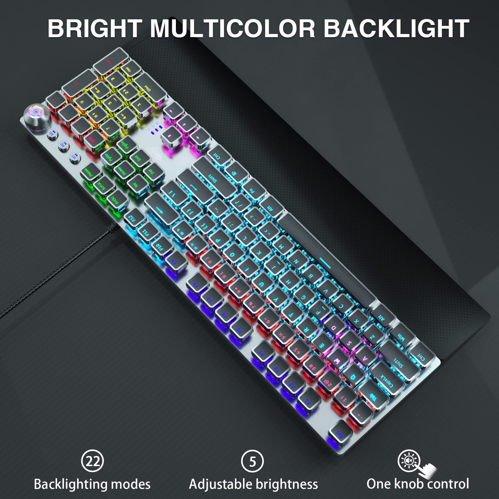Foto 3 | Teclado Mecánico Para Juegos Aula F2088 Con Interruptores Táctiles Marrones - Venta Internacional.