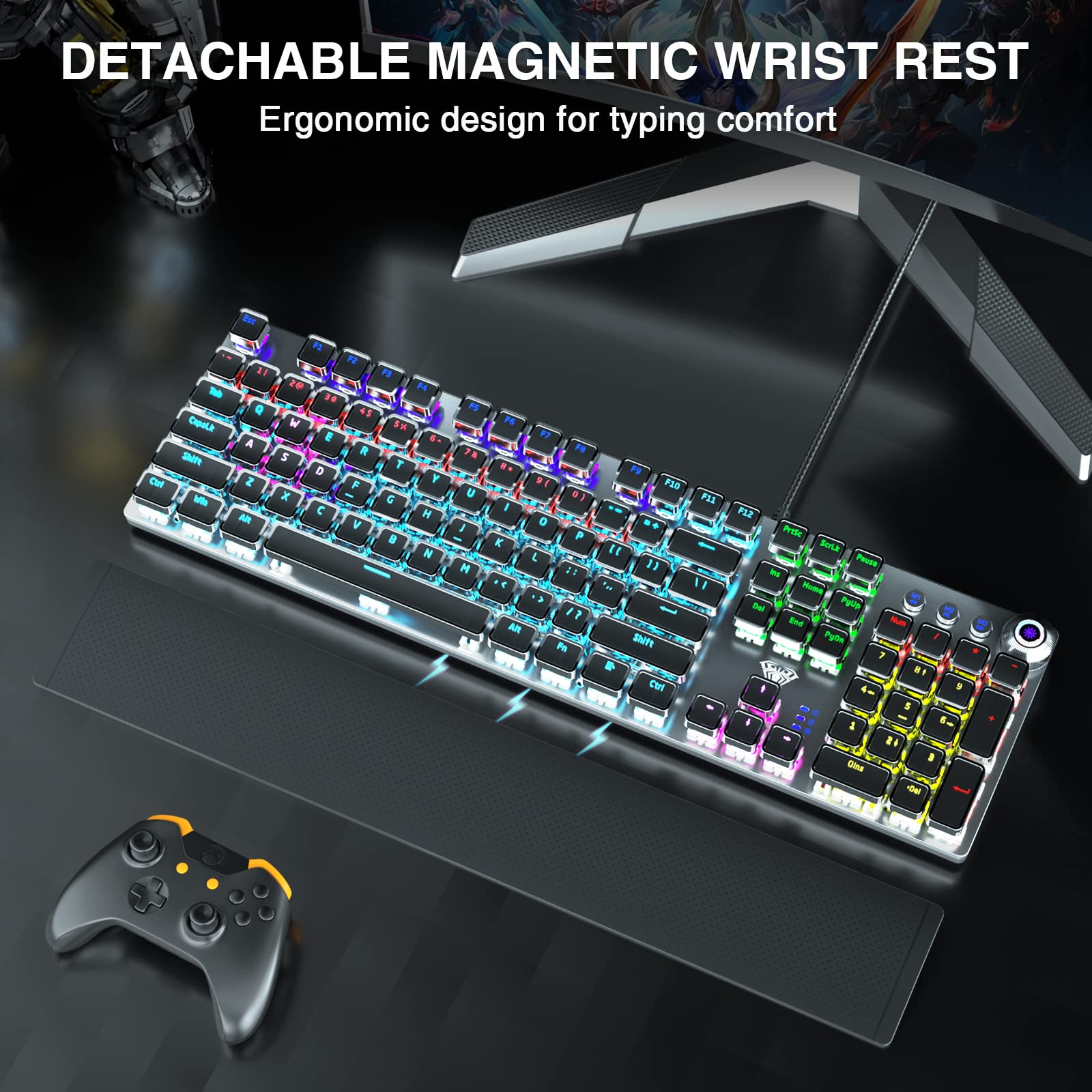 Foto 6 pulgar | Teclado Mecánico Para Juegos Aula F2088 Con Interruptores Táctiles Marrones - Venta Internacional.