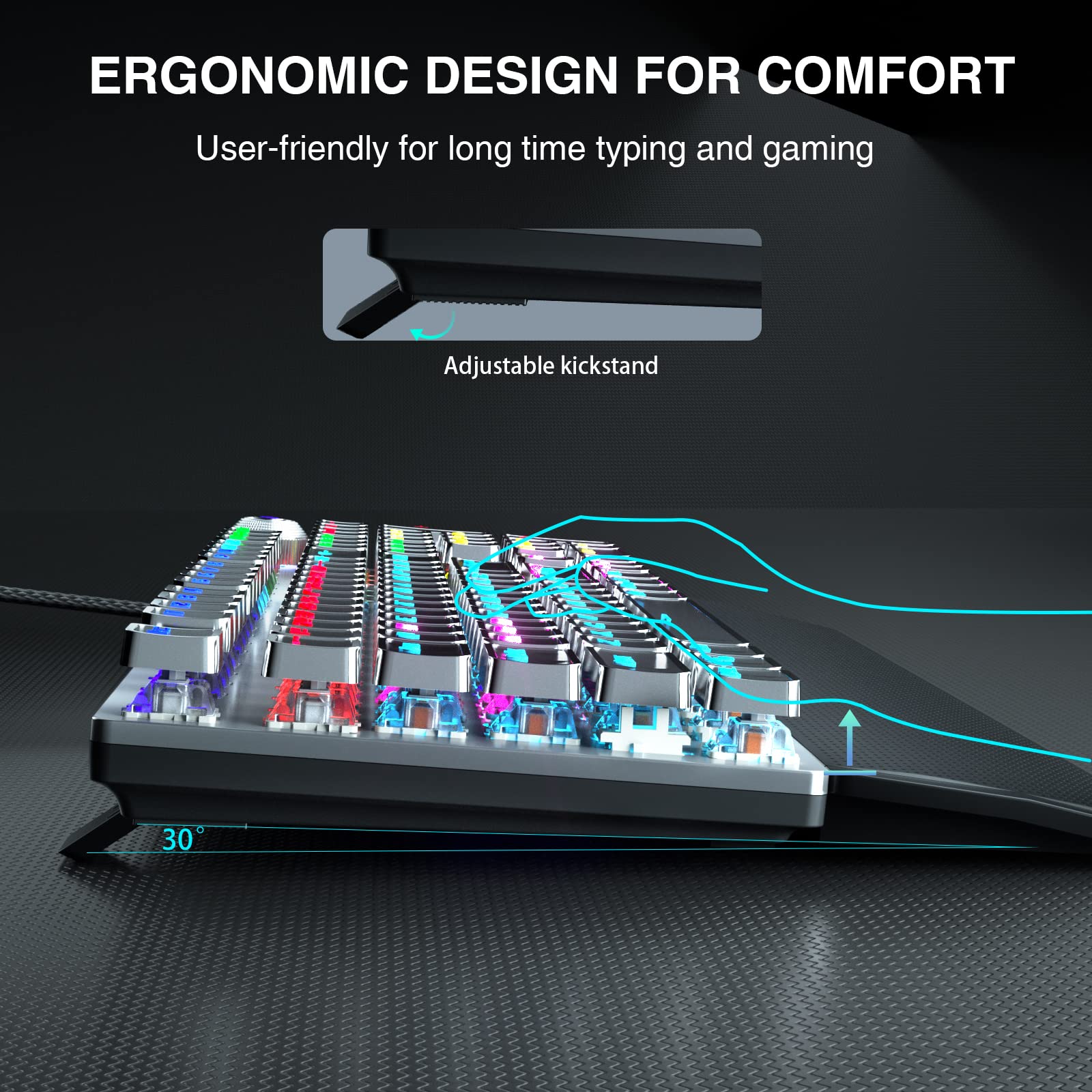 Foto 7 | Teclado Mecánico Para Juegos Aula F2088 Con Interruptores Táctiles Marrones - Venta Internacional.