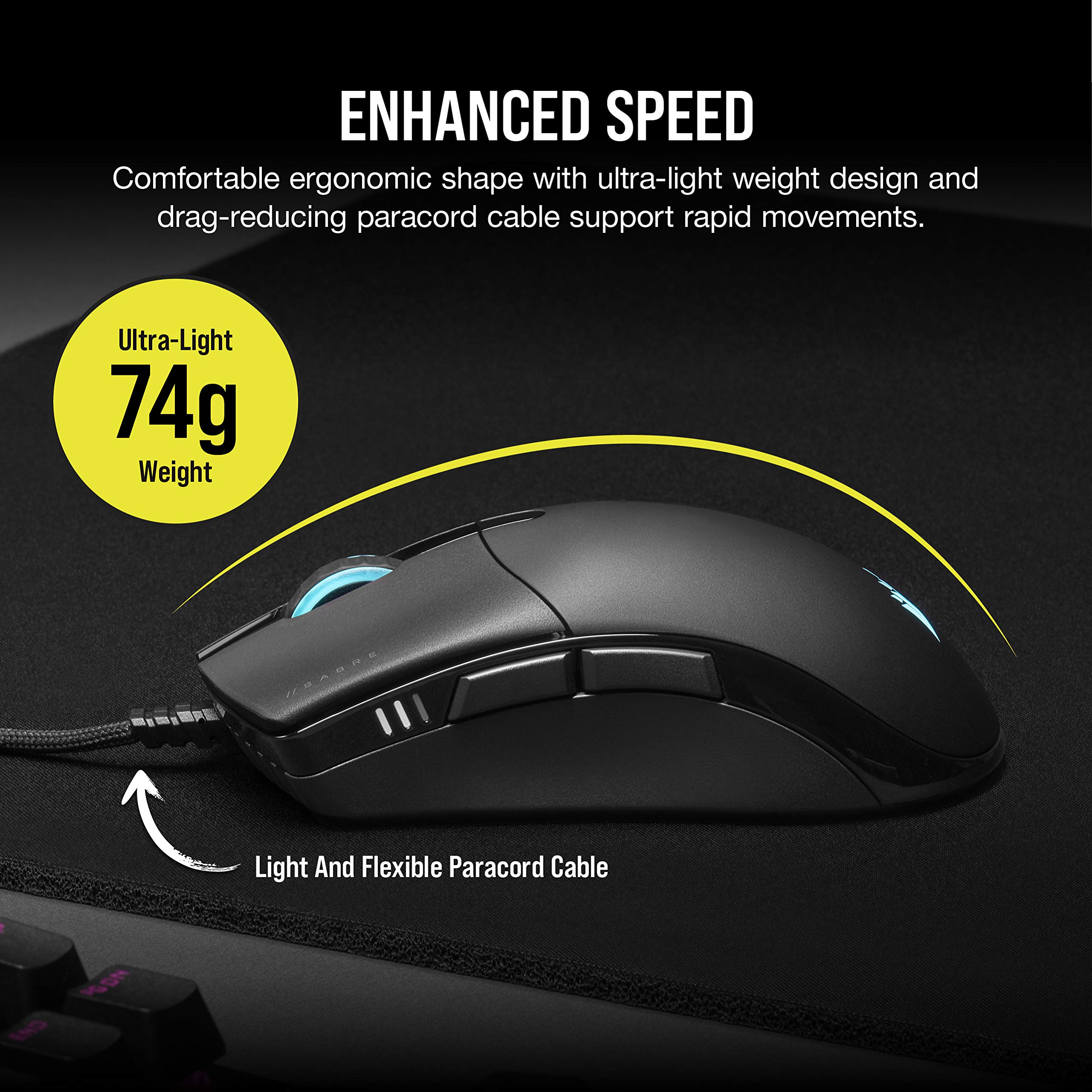 Foto 4 pulgar | Ratón Para Juegos Corsair Sabre Rgb Pro Champion Series 74g - Venta Internacional.