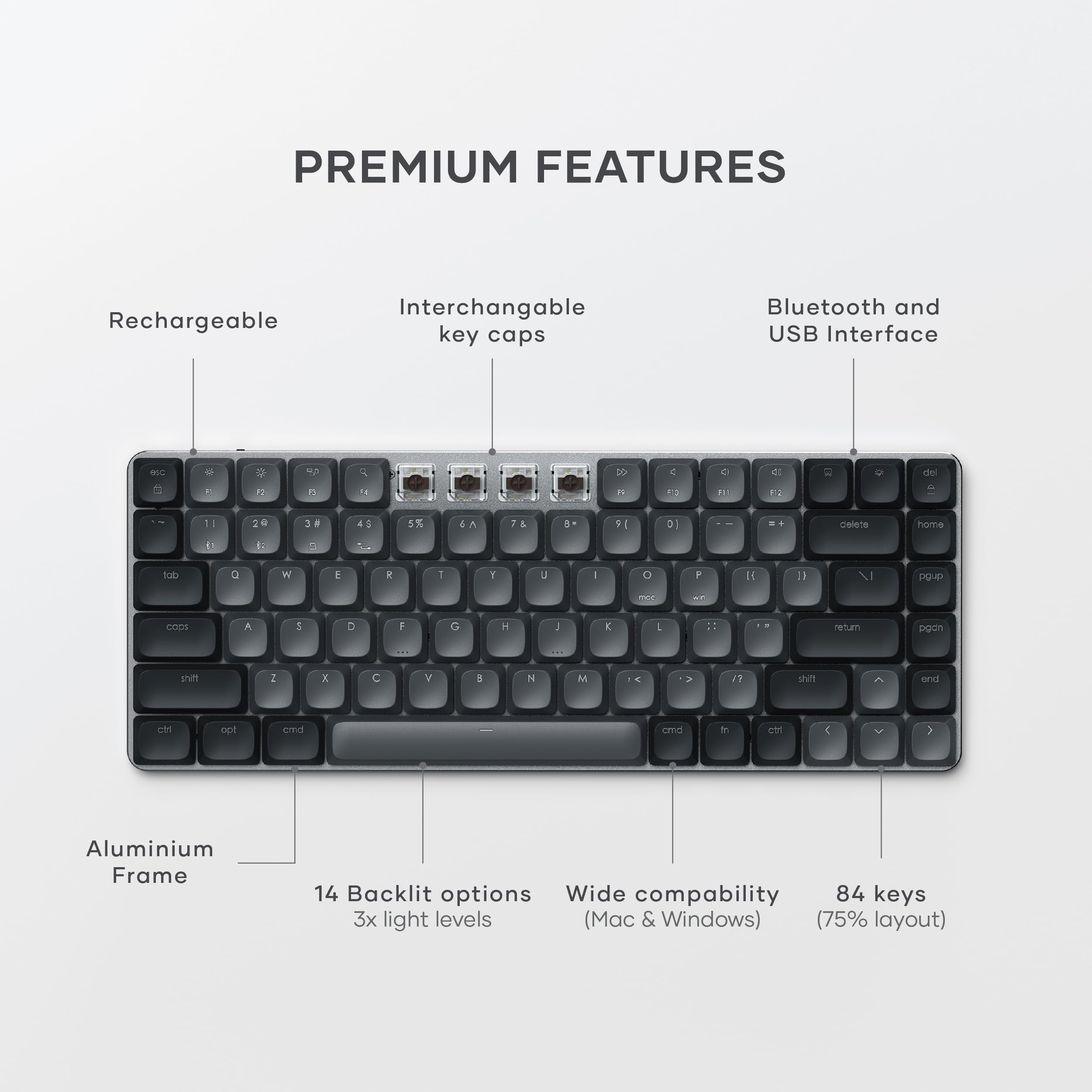 Foto 3 | Teclado Satechi Sm1 75% Mecánico Retroiluminado Led Bluetooth - Venta Internacional.