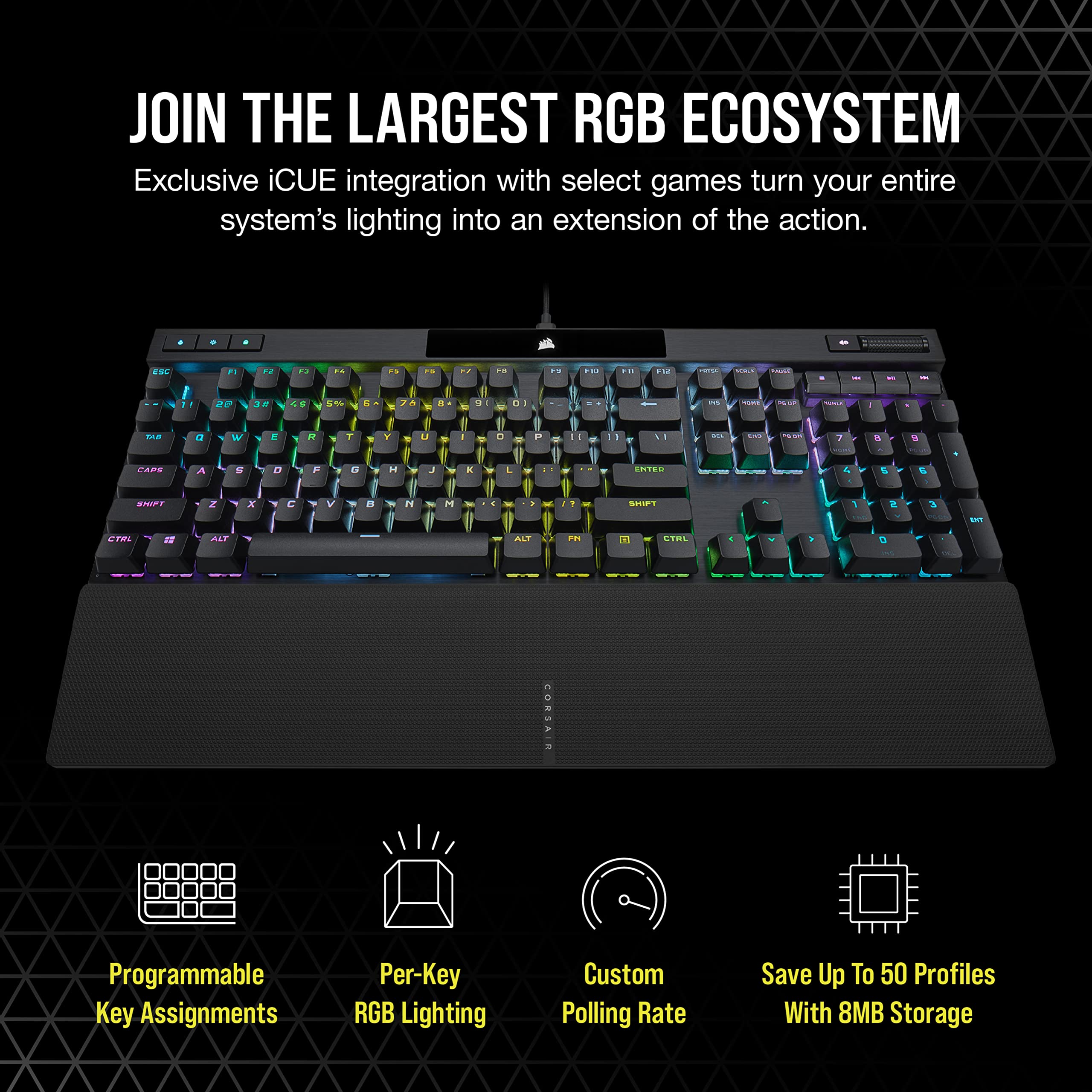 Foto 7 pulgar | Teclado Corsair K70 Rgb Pro Cableado Mecánico Qwerty Negro - Venta Internacional.