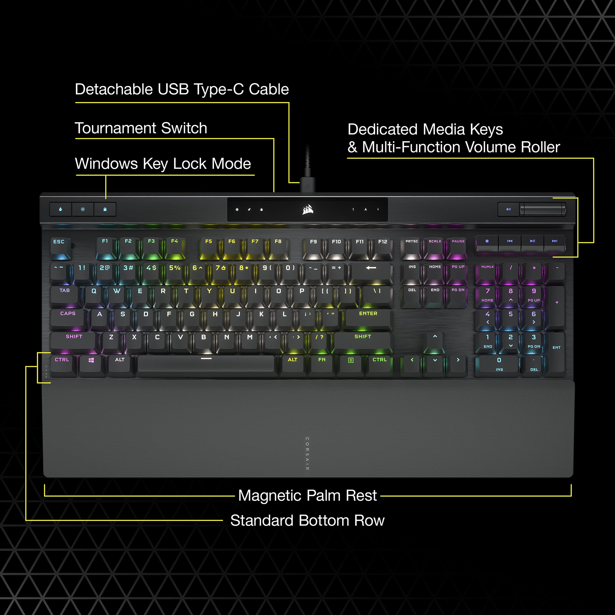 Foto 8 pulgar | Teclado Corsair K70 Rgb Pro Cableado Mecánico Qwerty Negro - Venta Internacional.