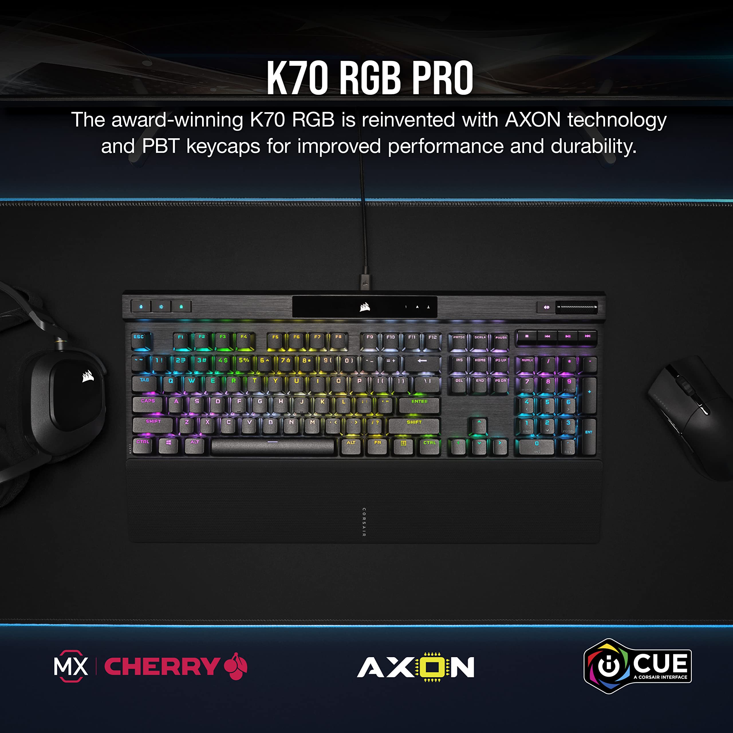 Foto 3 pulgar | Teclado Mecánico Para Juegos Corsair K70 Rgb Pro Cherry Mx Brown - Venta Internacional.