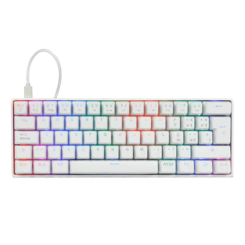 Foto 2 pulgar | Teclado Gamer Game Factor Kbg560 Rgb, Teclado Mecánico, Switch Red, Alámbrico, Blanco (español)