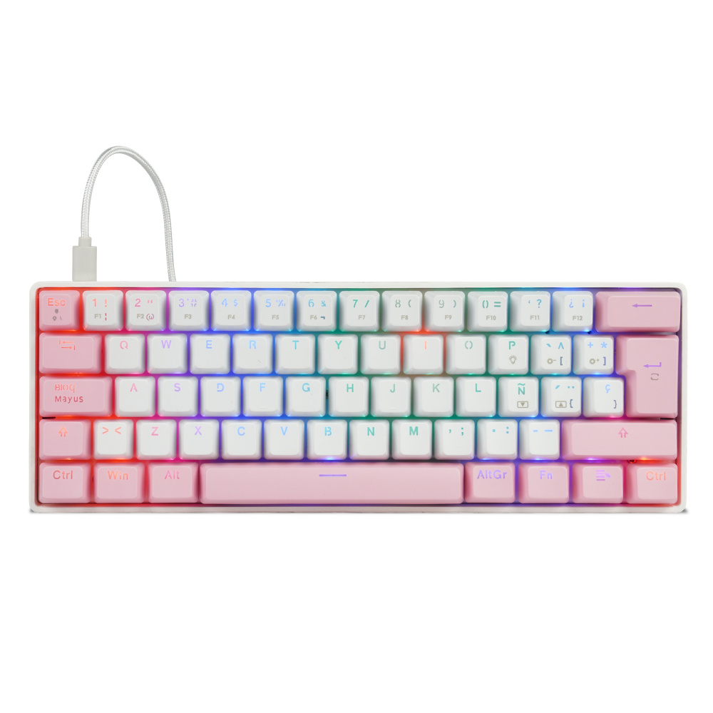 Foto 3 pulgar | Teclado Gamer Game Factor Kbg560 Rgb, Teclado Mecánico, Switch Red, Alámbrico, Blanco (español)