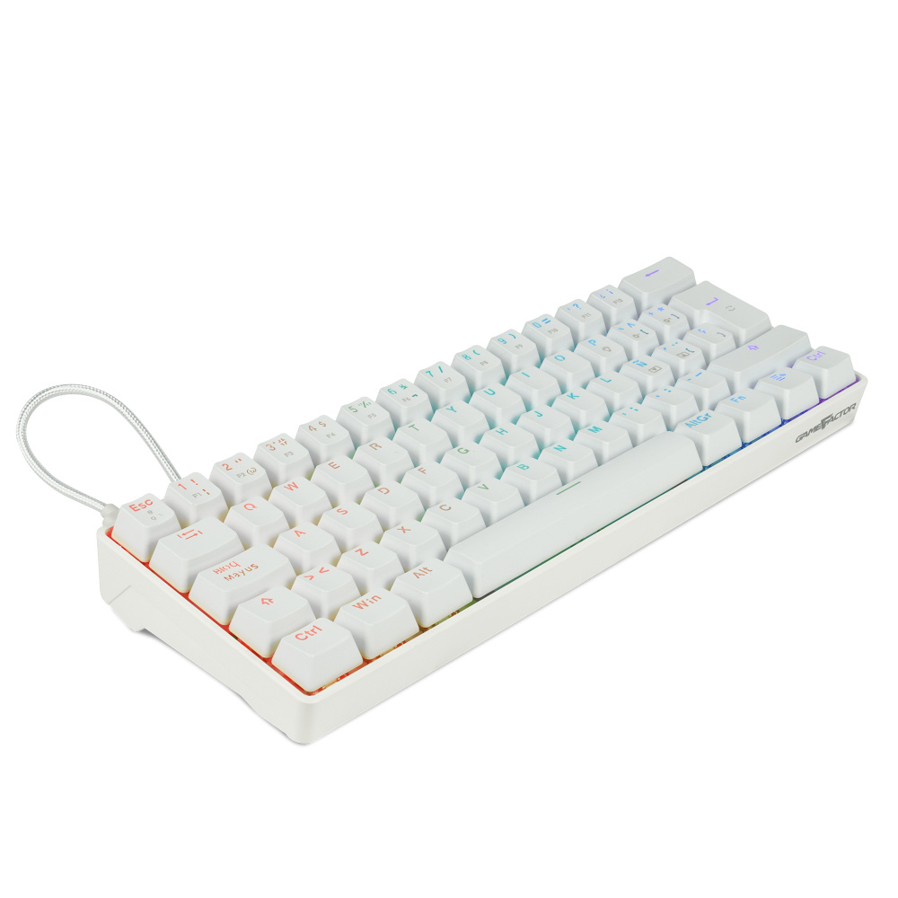 Foto 4 pulgar | Teclado Gamer Game Factor Kbg560 Rgb, Teclado Mecánico, Switch Red, Alámbrico, Blanco (español)