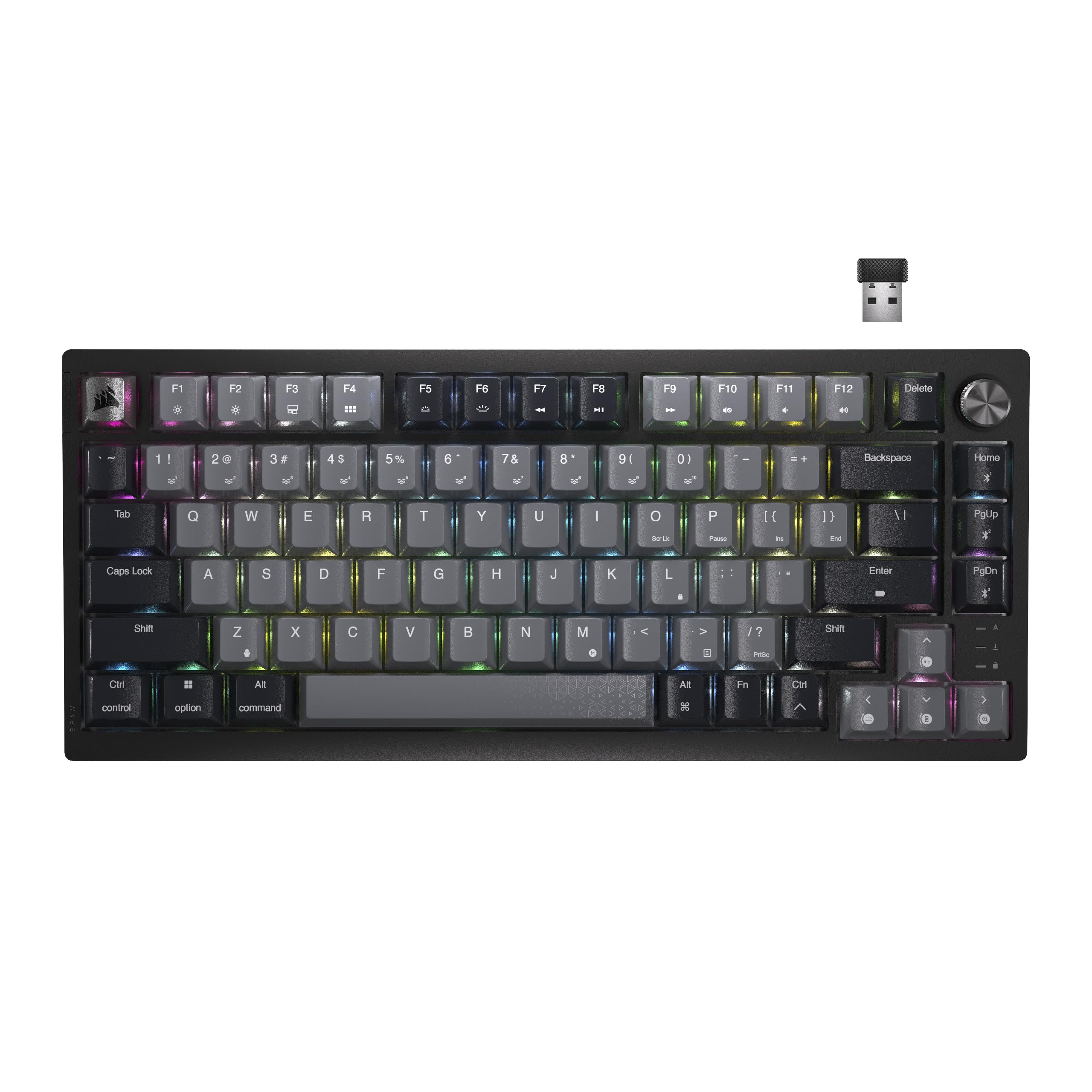 Teclado Corsair K65 Plus Inalámbrico 75% Rgb Mlx Rojo Negro - Venta Internacional.