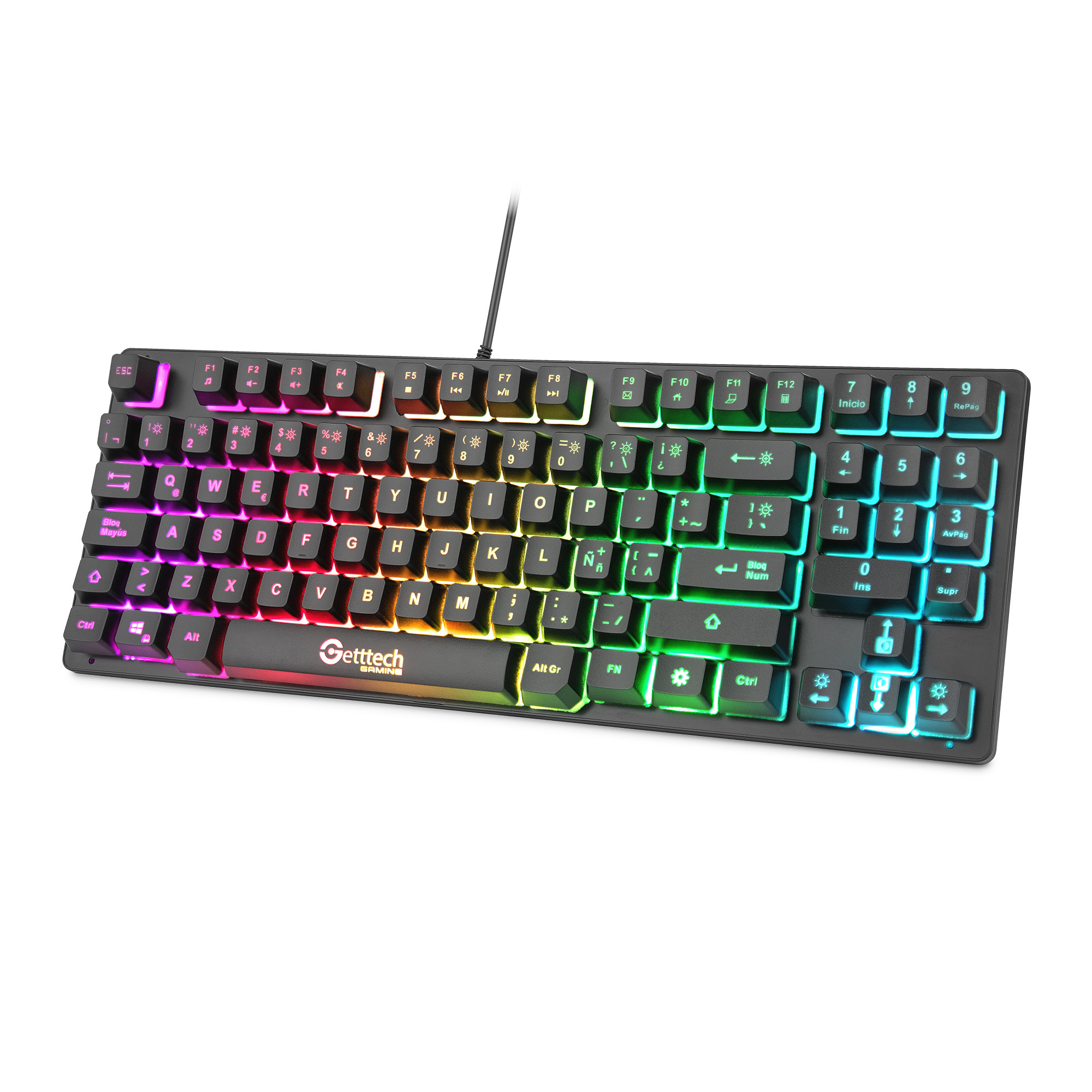 Foto 4 pulgar | Teclado Tkl Gamer Getttech Gpk-esmwr-g2, Alambrico, Iluminación Rgb, Teclas Anti-ghosting, Color Negro, Español