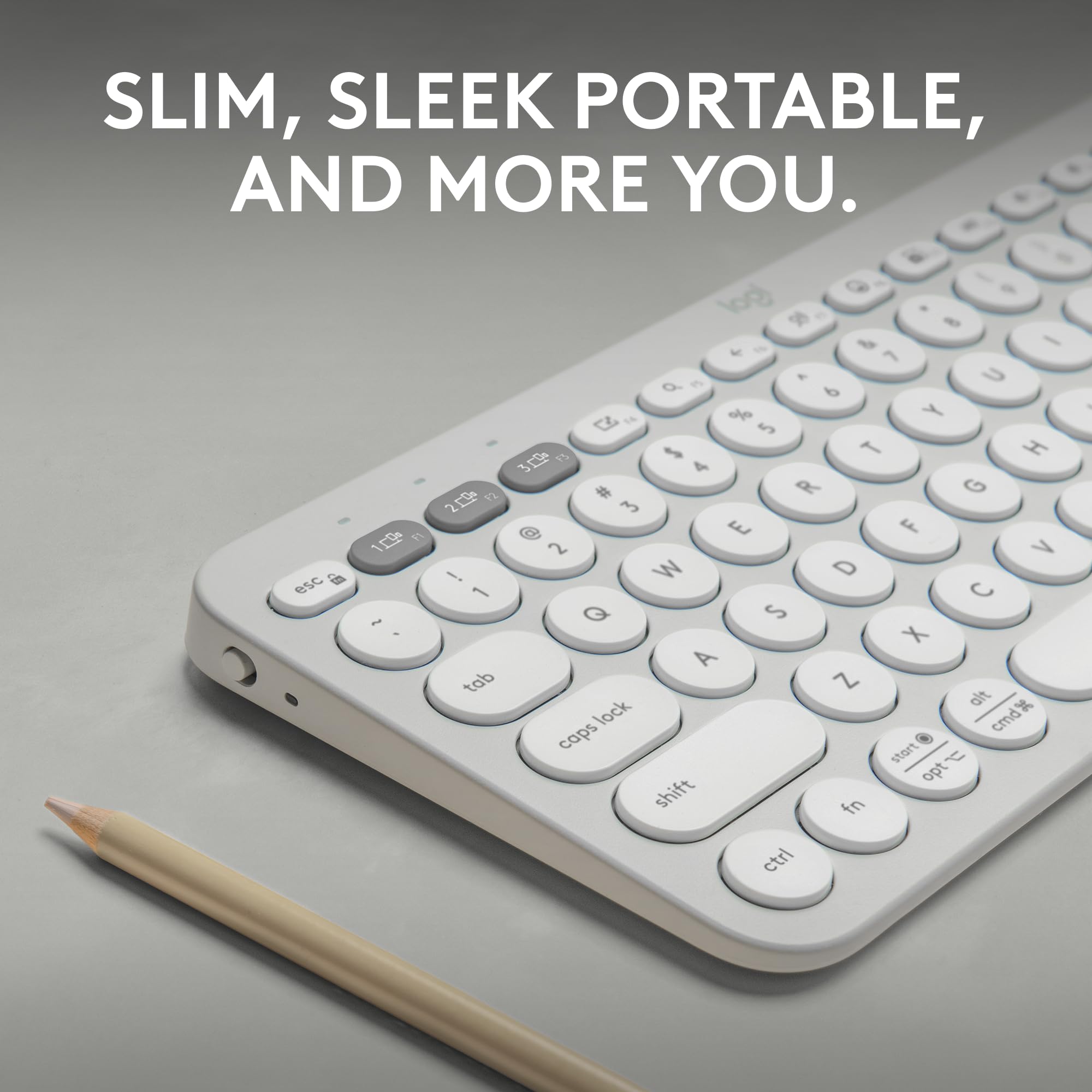 Foto 3 pulgar | Teclado Inalámbrico Logitech Pebble Keys 2 K380s - Blanco Tonal - Venta Internacional.