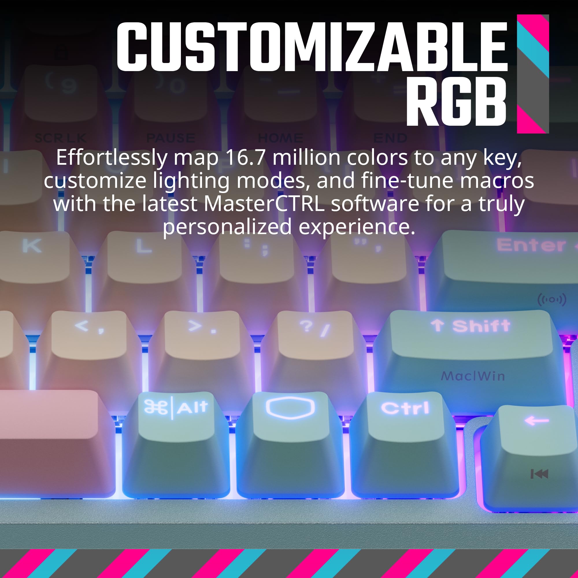 Foto 8 pulgar | Teclado Cooler Master Mk770 Macaron Inalámbrico Mecánico Rgb - Venta Internacional.