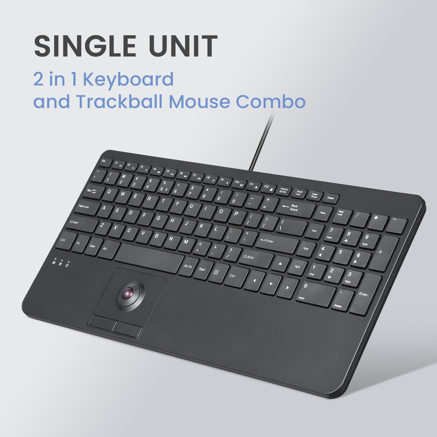 Foto 7 pulgar | Teclado Perixx Periboard-538 Us Wired Compact Con Trackball - Venta Internacional.