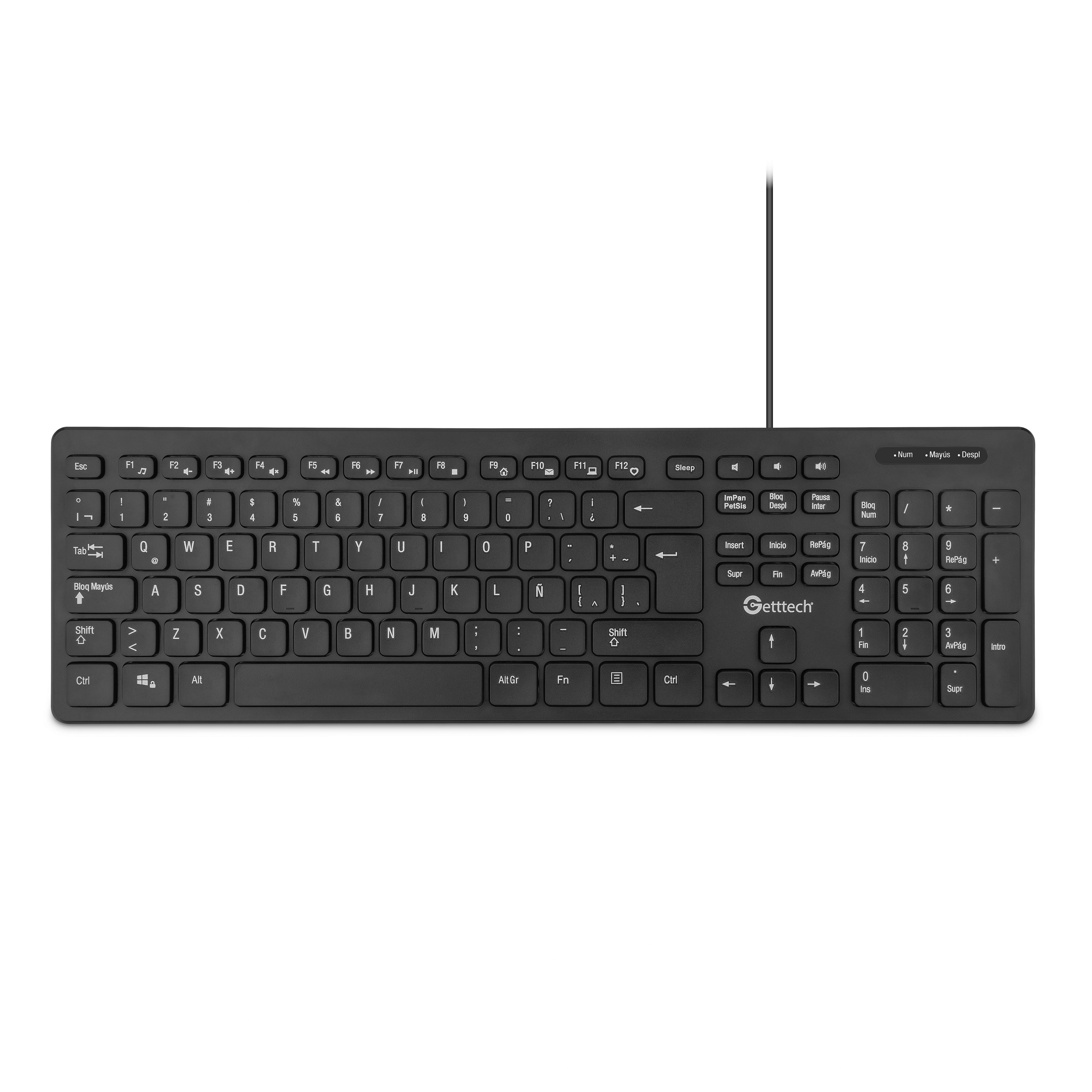 Foto 2 pulgar | Teclado Slim Getttech Ggk-esmwr-01 Alambrico Usb 109 Teclas Silenciosas Color Negro