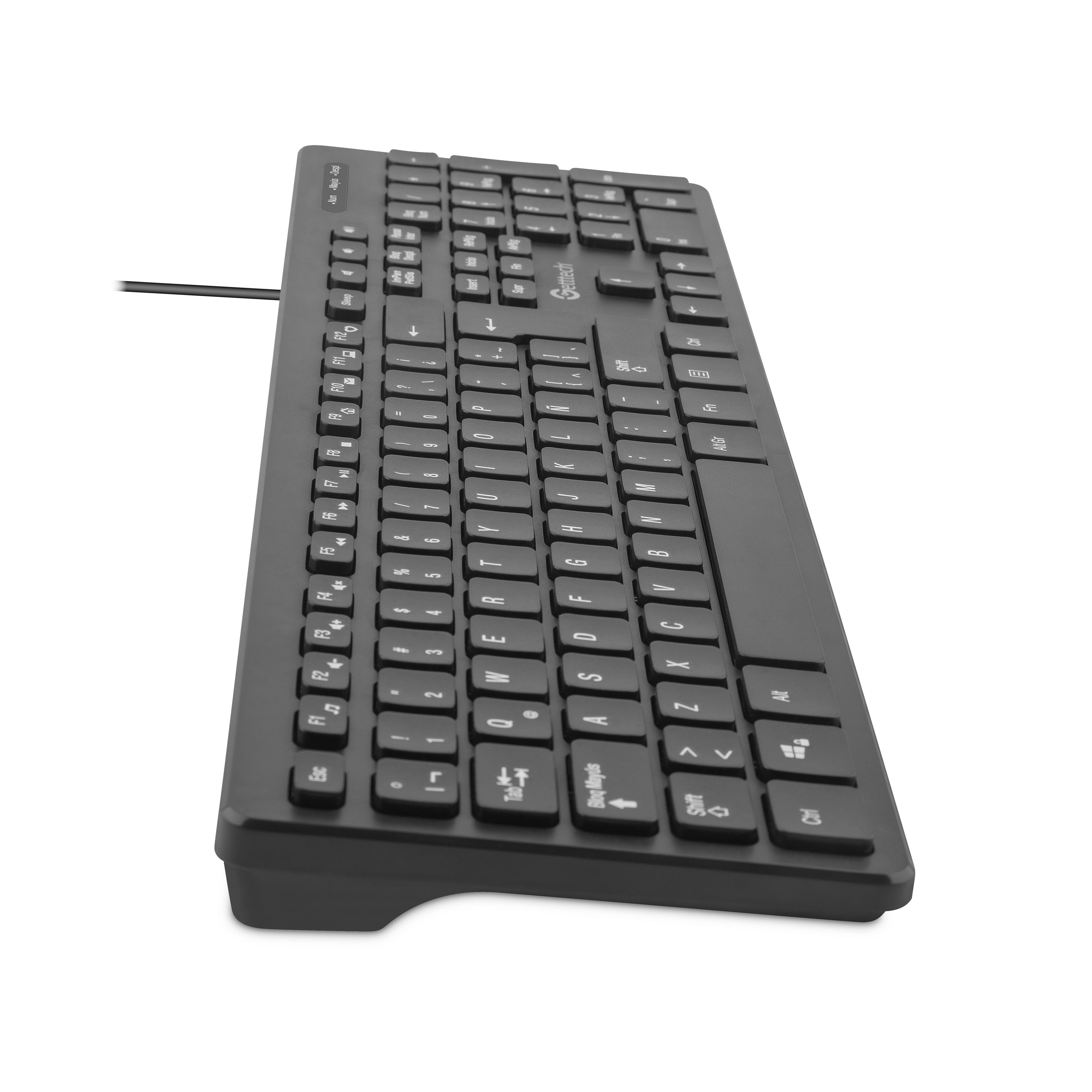 Foto 3 pulgar | Teclado Slim Getttech Ggk-esmwr-01 Alambrico Usb 109 Teclas Silenciosas Color Negro