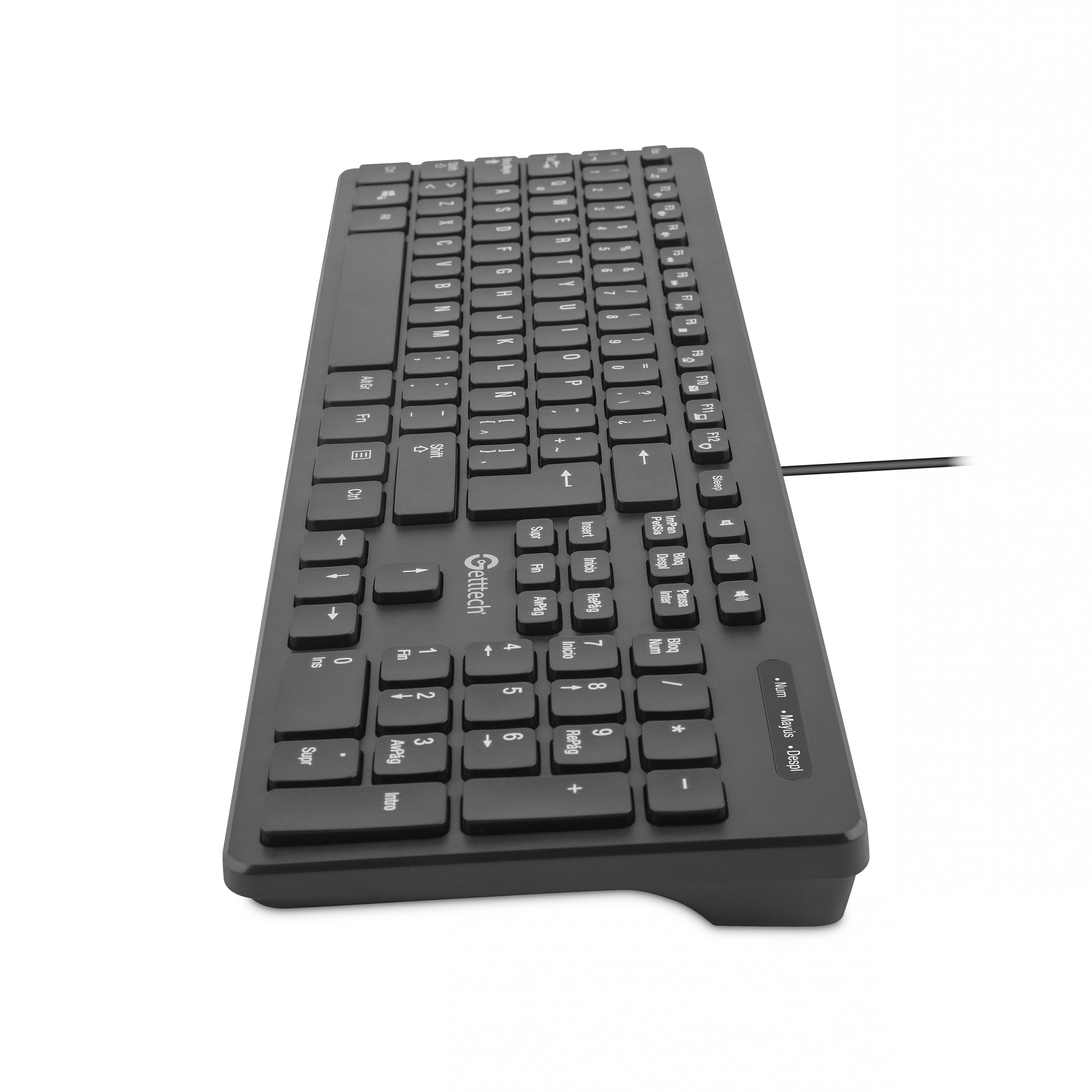 Foto 4 pulgar | Teclado Slim Getttech Ggk-esmwr-01 Alambrico Usb 109 Teclas Silenciosas Color Negro