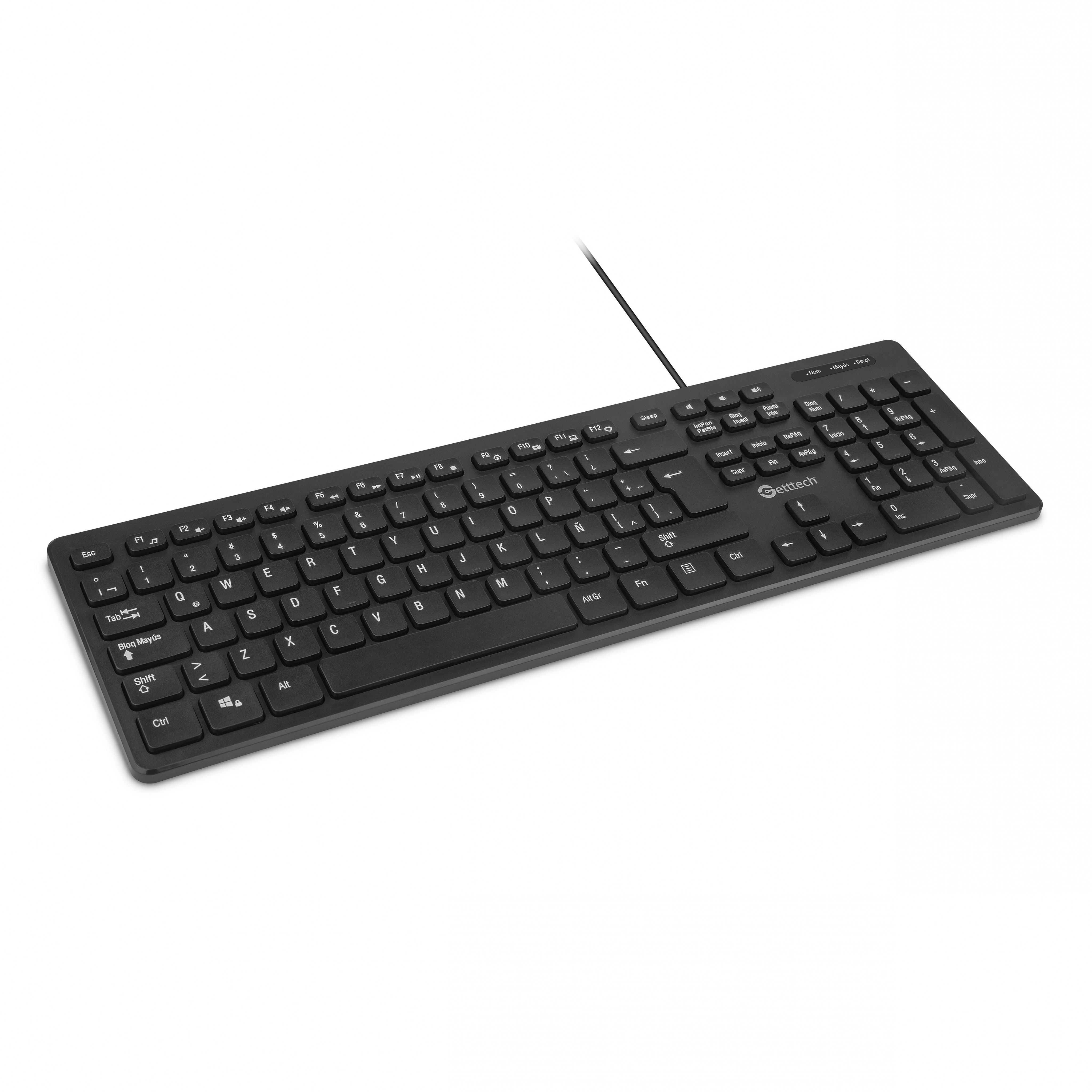 Foto 5 pulgar | Teclado Slim Getttech Ggk-esmwr-01 Alambrico Usb 109 Teclas Silenciosas Color Negro