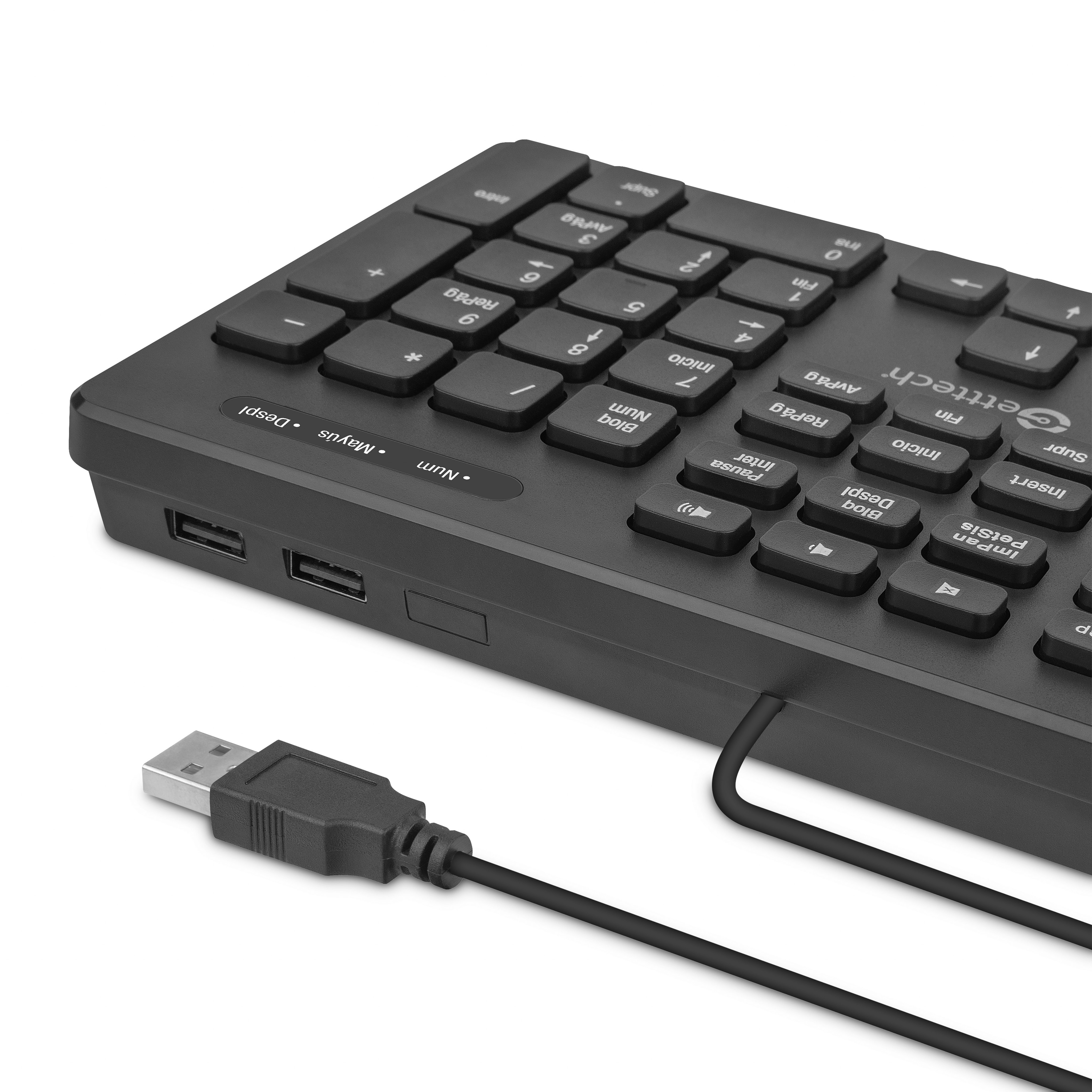 Foto 9 pulgar | Teclado Slim Getttech Ggk-esmwr-01 Alambrico Usb 109 Teclas Silenciosas Color Negro
