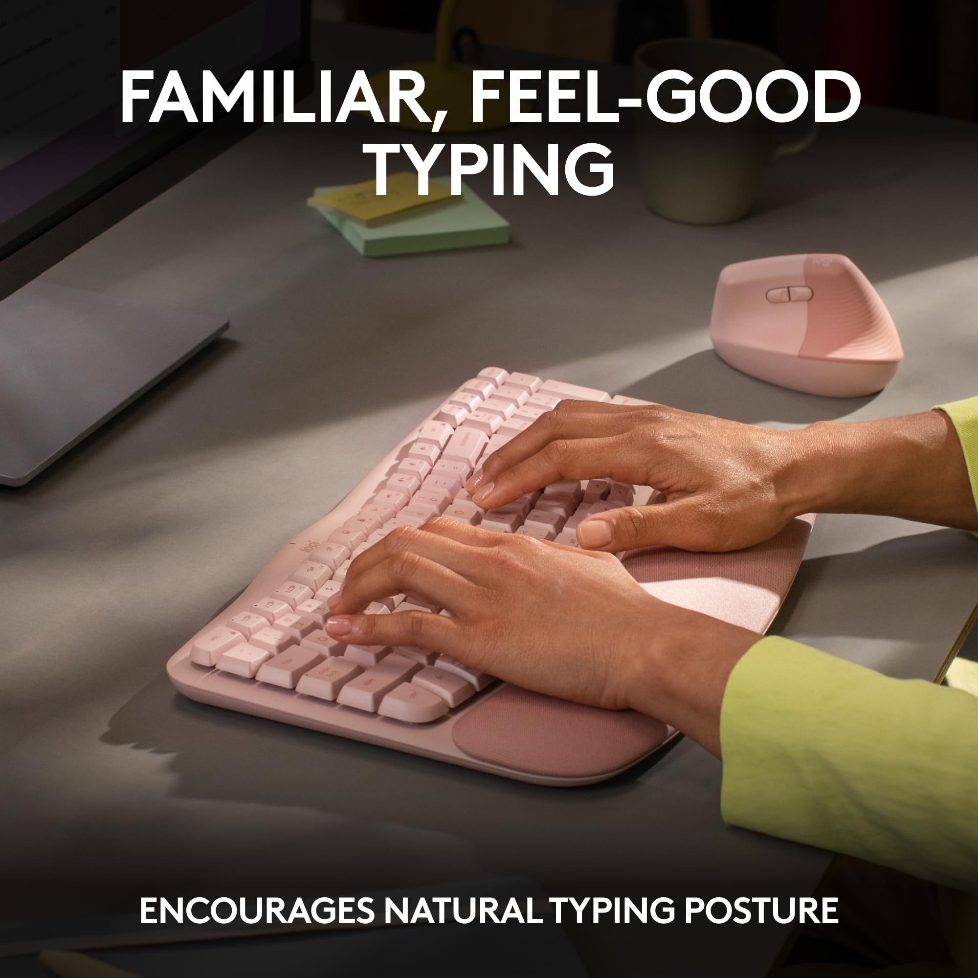 Foto 4 pulgar | Teclado Logitech Wave Keys Inalámbrico Ergonómico Rose - Venta Internacional.