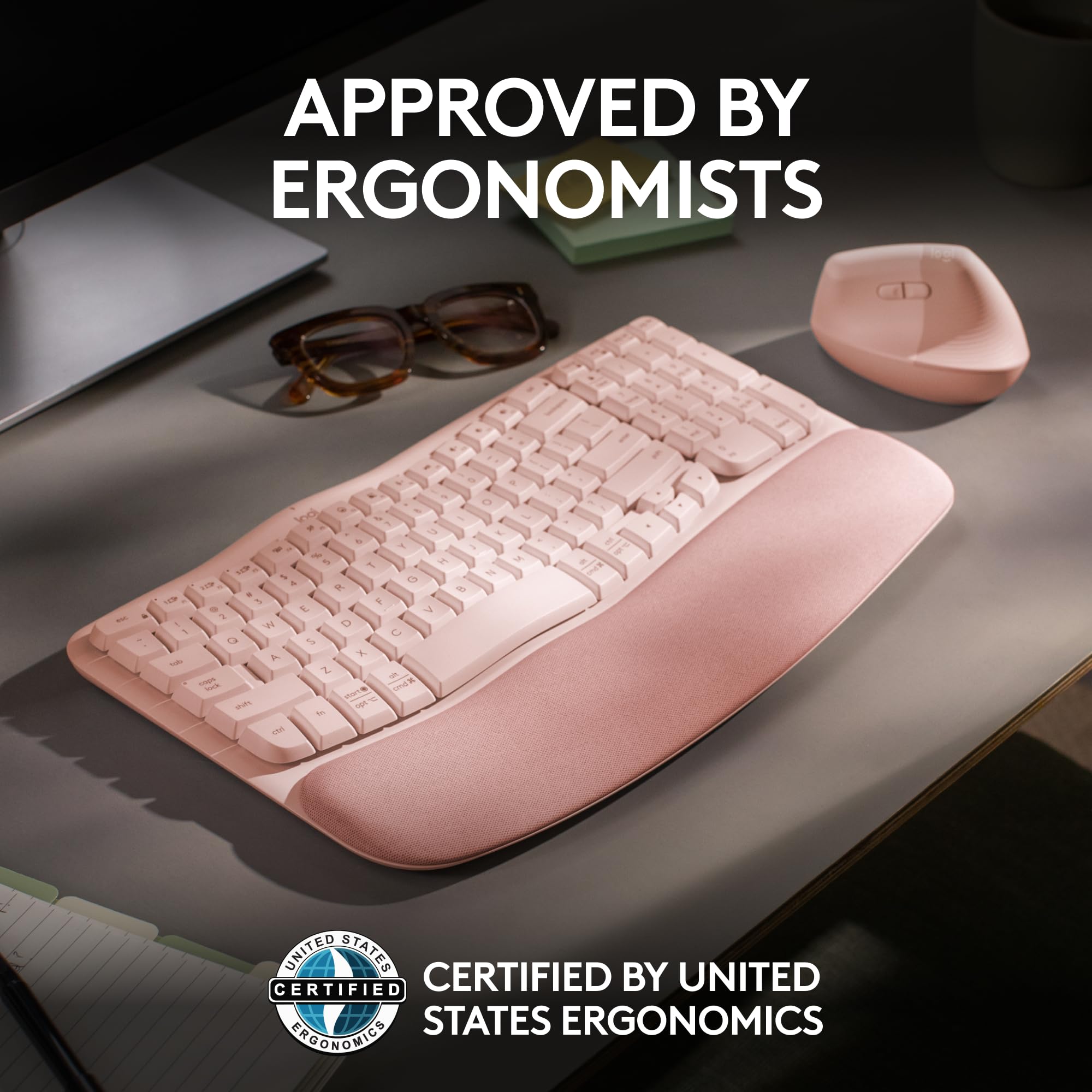 Foto 6 pulgar | Teclado Logitech Wave Keys Inalámbrico Ergonómico Rose - Venta Internacional.